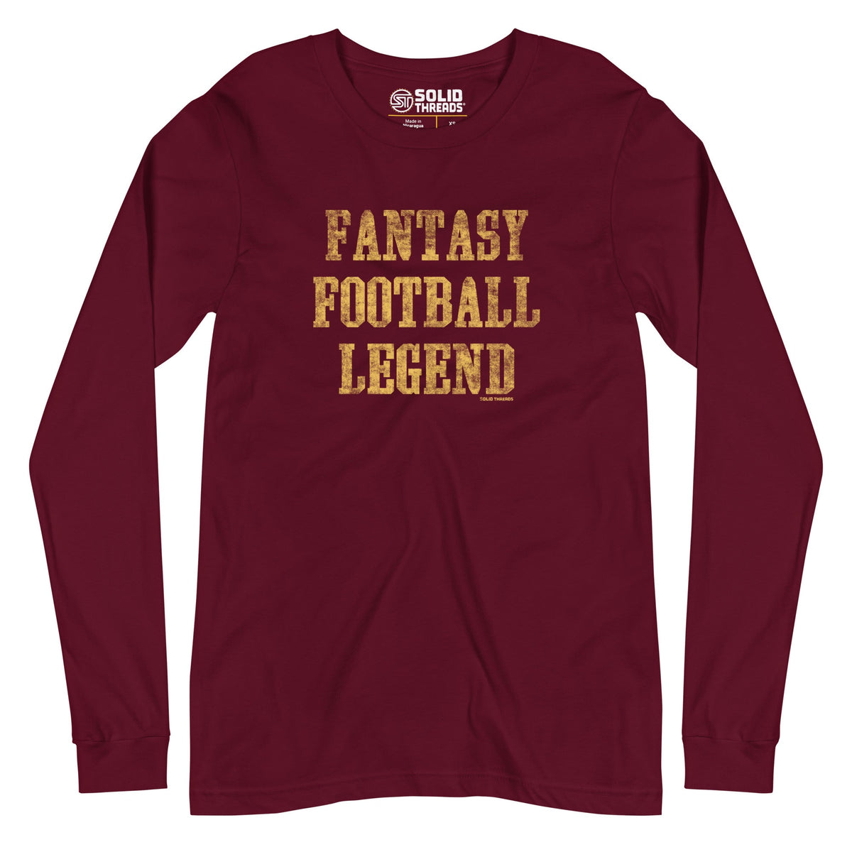 Men’s Fantasy Football Legend Vintage Graphic Tee | Funny Sports T shirt | Solid Threads