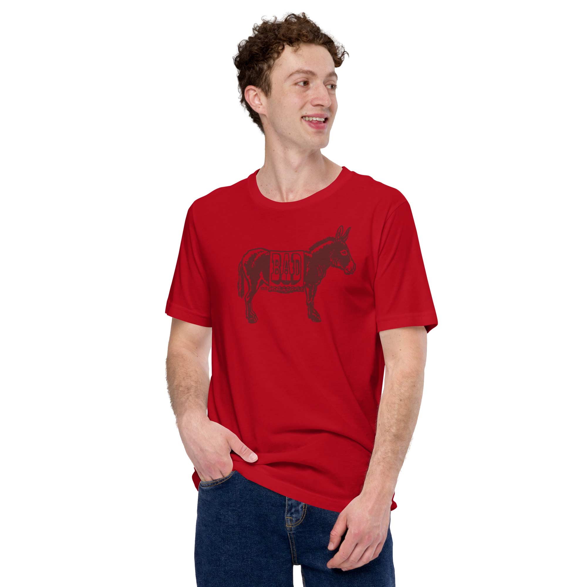 Men's Bad Ass Vintage Graphic Tee | Funny Donkey 100% Cotton T-shirt - Solid Threads