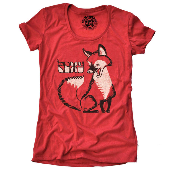 T-Shirt - | Women\'s Foxy Graphic Threads Cool Vintage Solid Animal Tee