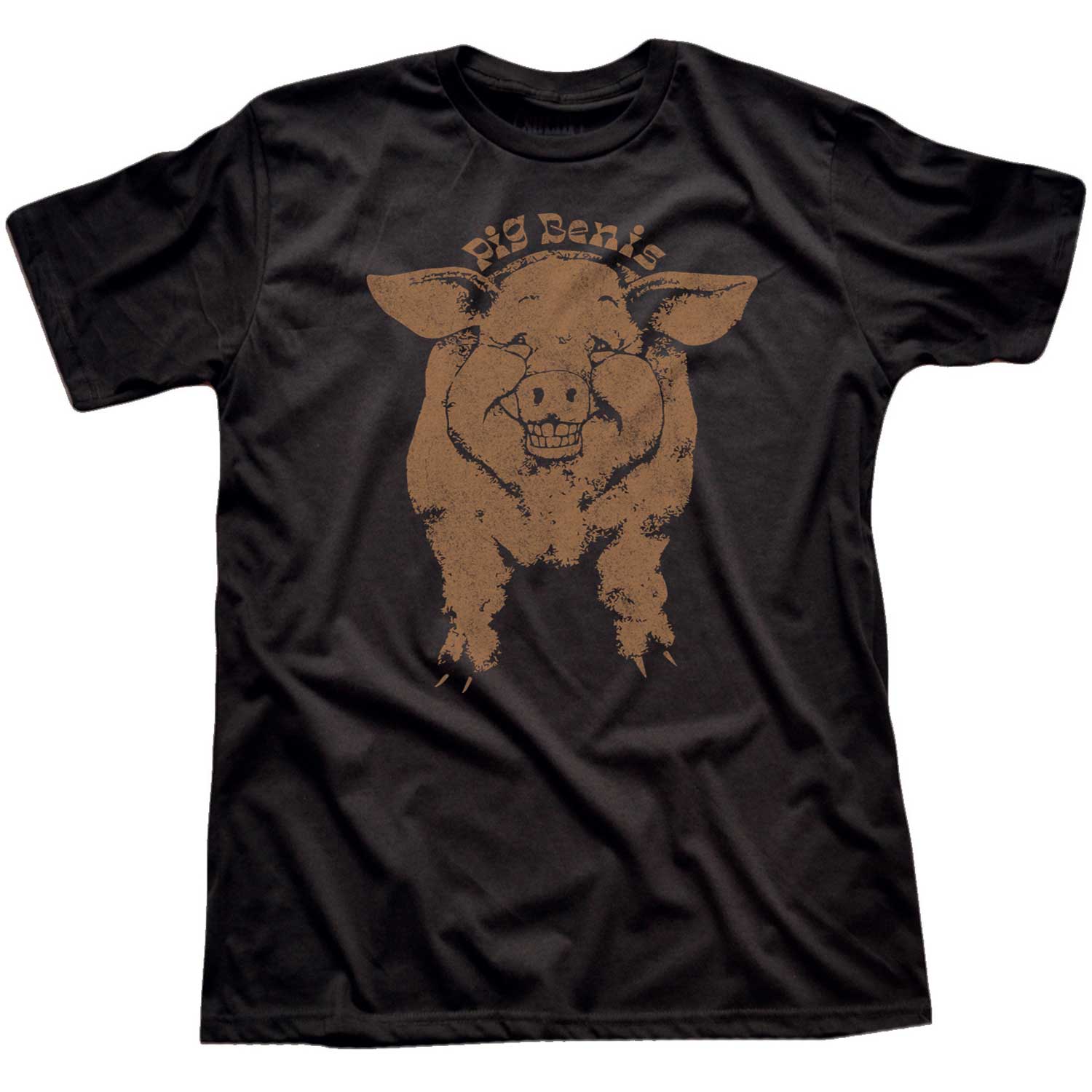 Men's Pig Benis Vintage Raunchy Sex Graphic T-Shirt | Funny Playboy Tee | Solid Threads