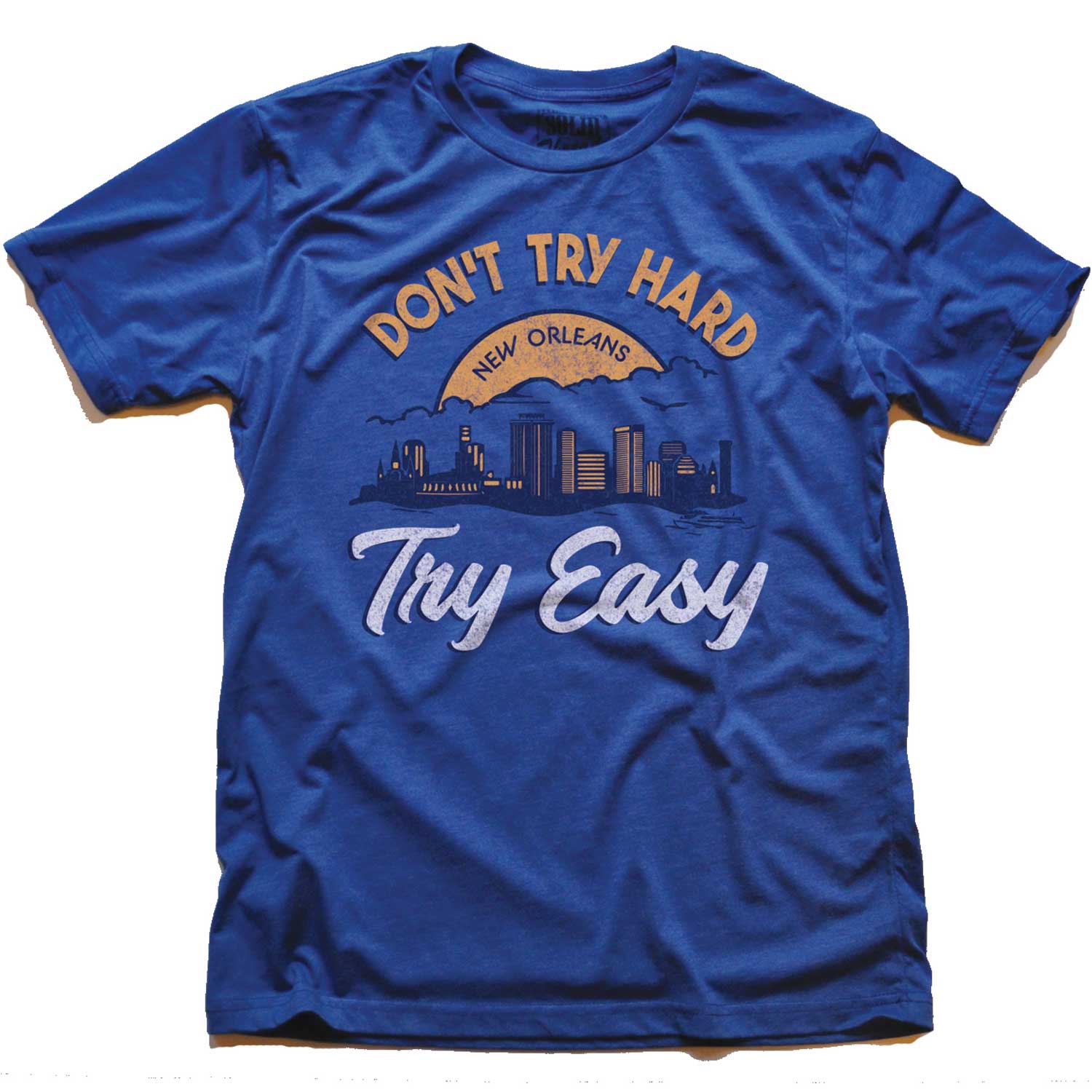 Men's Try Big Easy Cool Travel Graphic T-Shirt | Vintage New Orleans Tee | Solid Threads