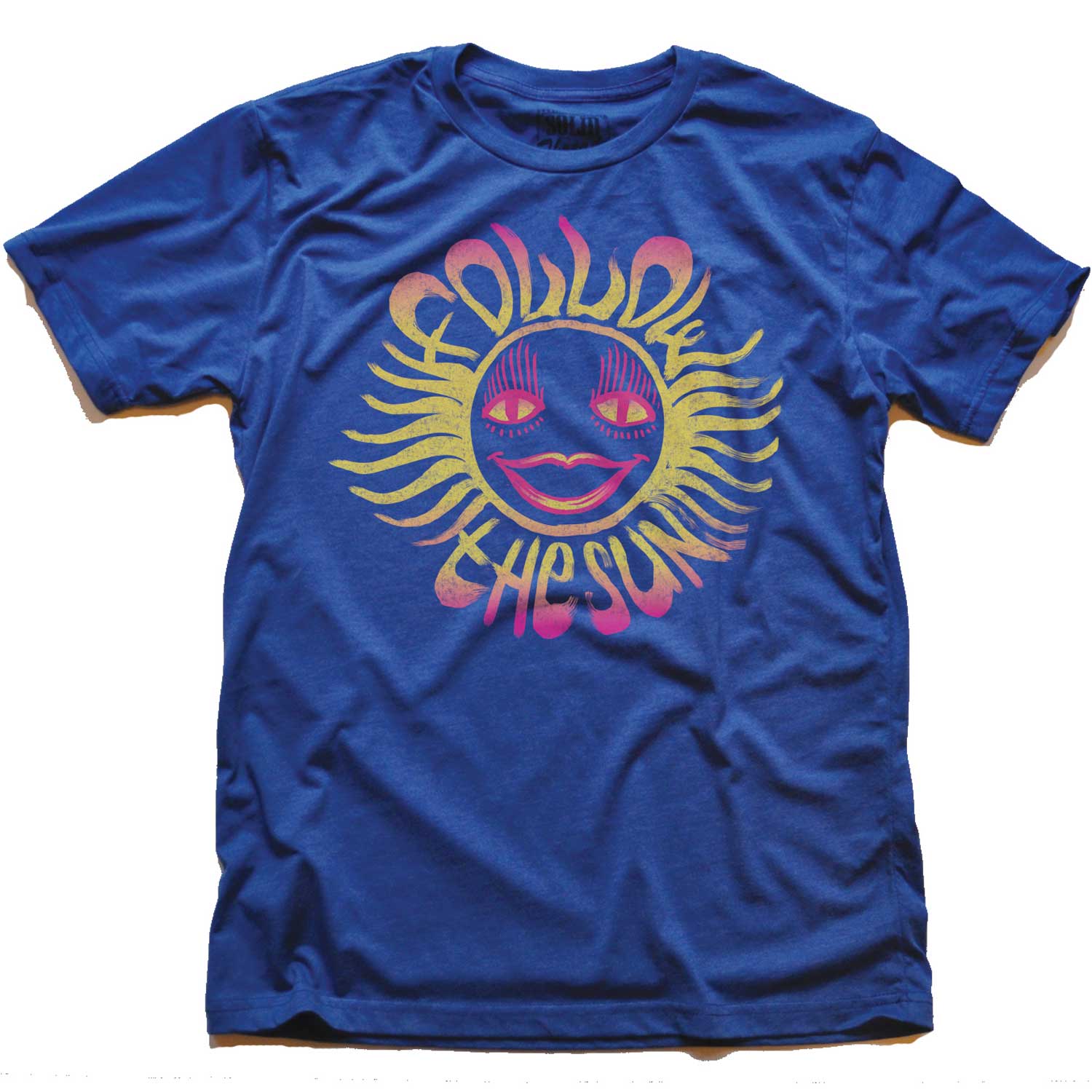 Men's Follow The Sun Cool Beach Graphic T-Shirt | Vintage Hippie Tee | Solid Threads