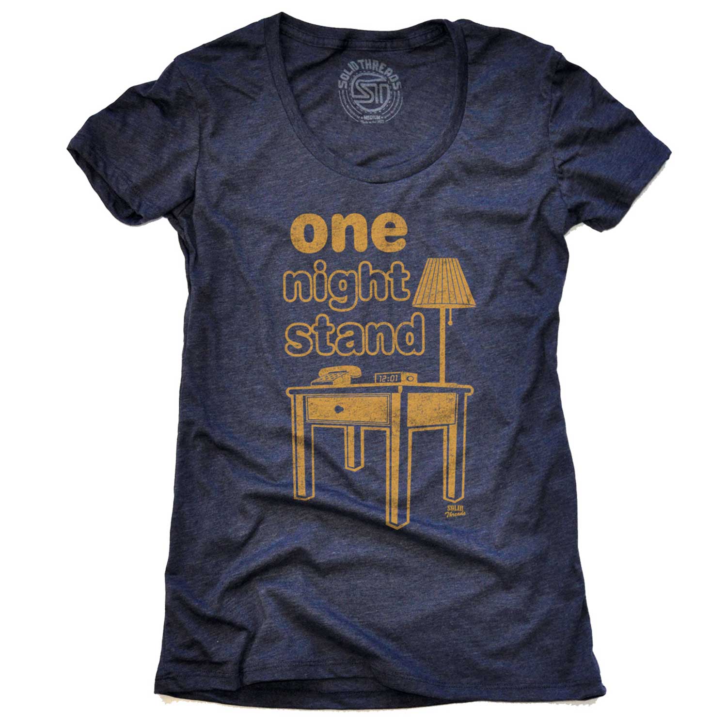 Women's One Night Stand Vintage Graphic T-Shirt | Funny Seductress Tee | Solid Threads