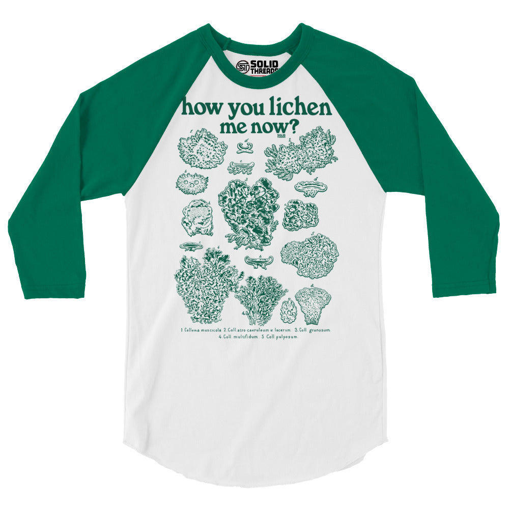 Soft Unisex How You Lichen Me Now Vintage Botany Baseball Tee | Funny Fungus Raglan | SOLID THREADS