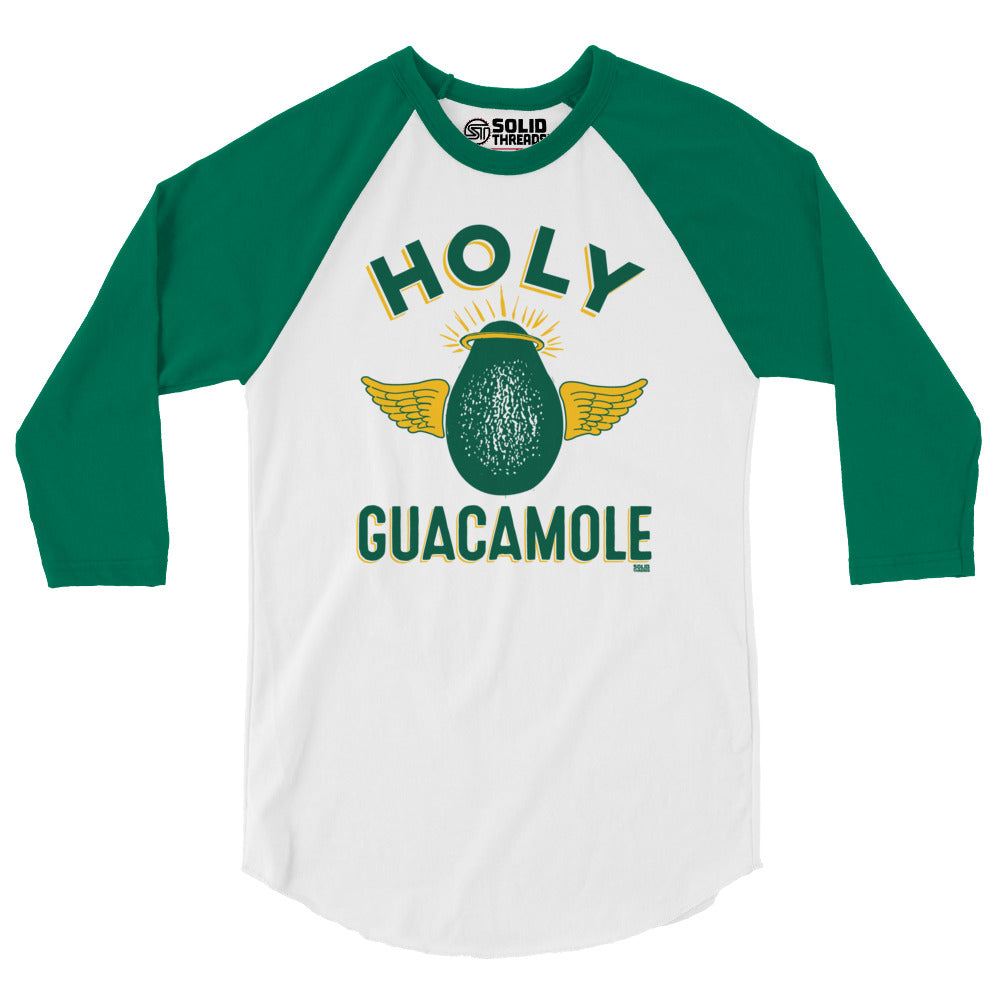  Holy Guacamole Vintage Mexican Food Baseball | Funny Avocado Triblend Raglan | SOLID THREADS