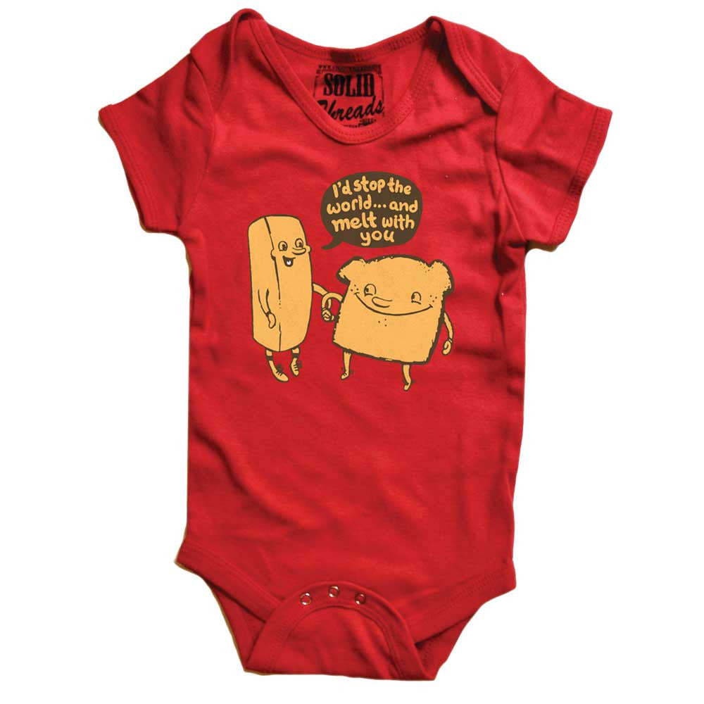Baby Stop The World And Melt With You Cute Graphic One Piece | Funny Snack Romper | Solid Threads