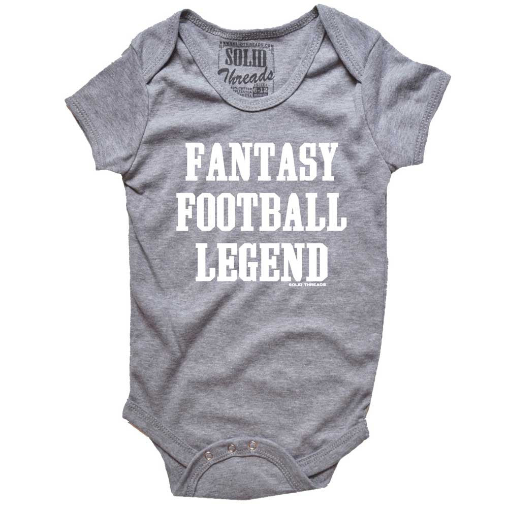 Baby Fantasy Football Legend Retro NFL Onesie | Funny Sports One Piece Romper | Solid Threads