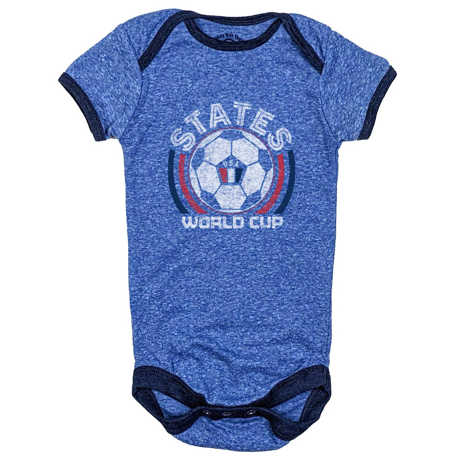 Baby US National Soccer Team Cool Graphic One Piece | Retro FIFA World Cup Romper | Solid Threads