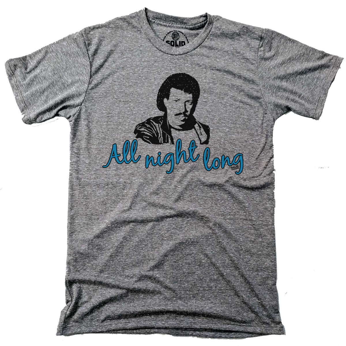 Men&#39;s All Night Long Vintage Music Graphic Tee | Cool Lionel Richie Triblend T-Shirt | SOLID THREADS