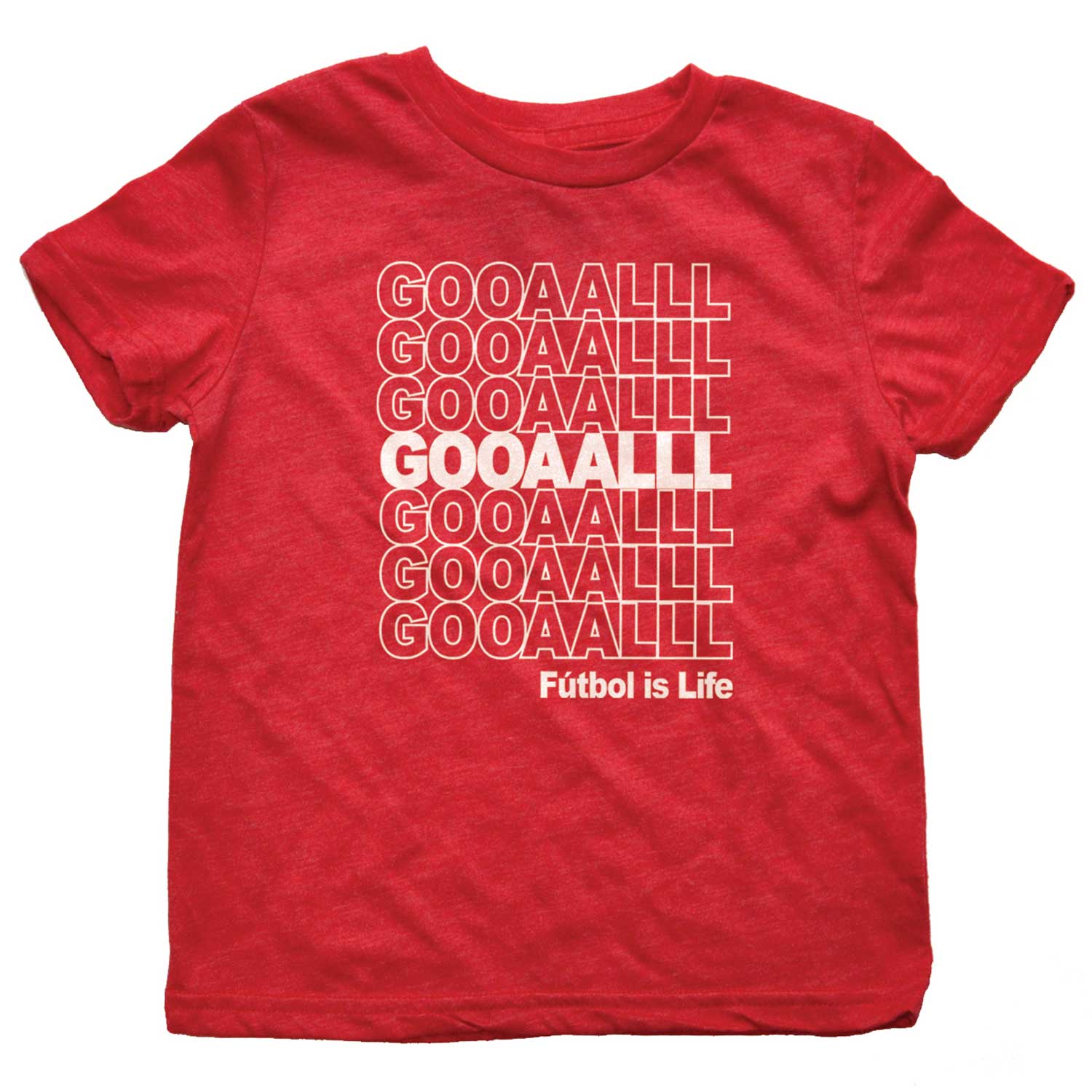 Kids Gooaalll Soccer Cool Futbol is Life Graphic T-Shirt | Cute Retro Sports Tee | Solid Threads
