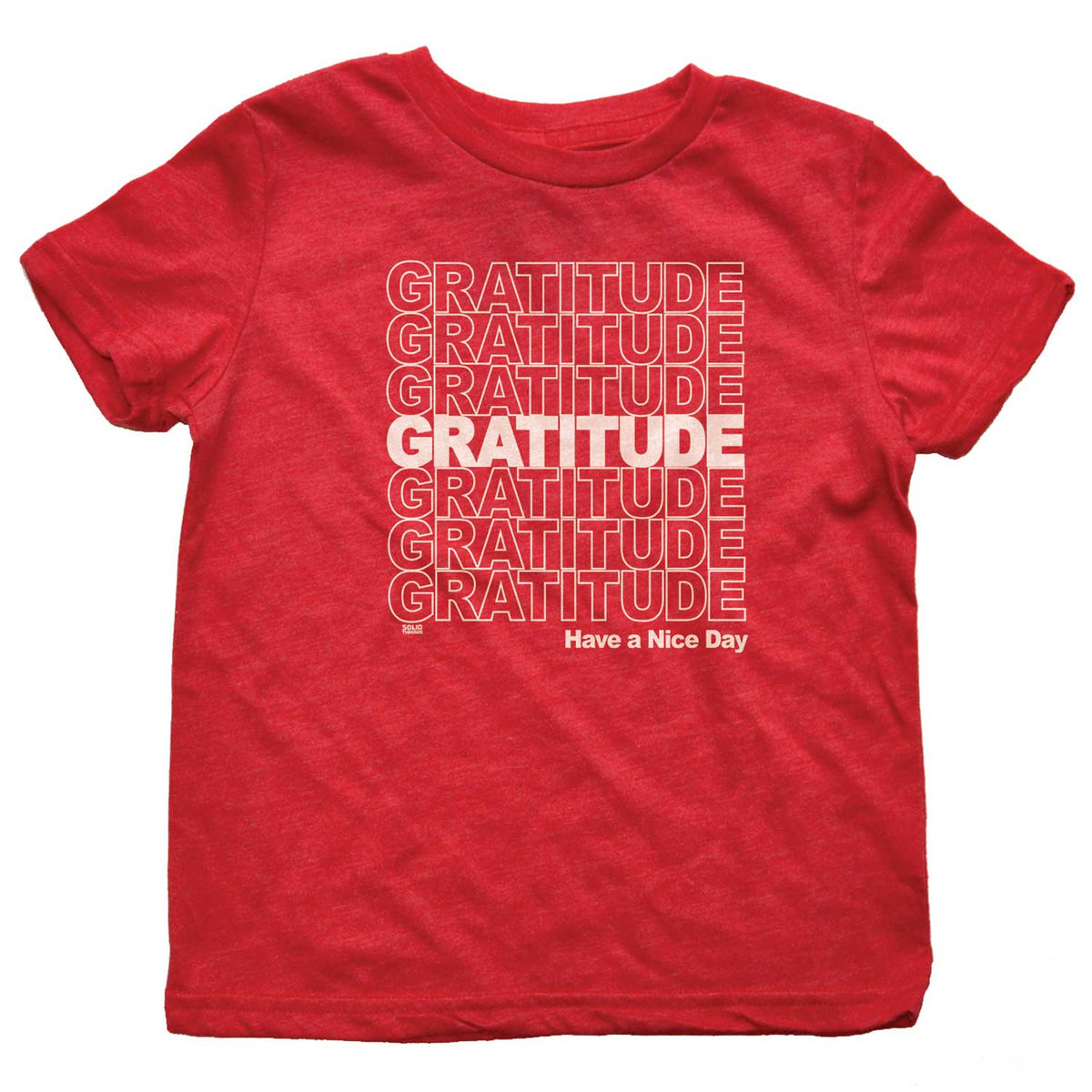 Retro Kid&#39;s Gratitude Wholesome Graphic Tee | Cute Have A Nice Day T-shirt for Youth | SOLID THREADS