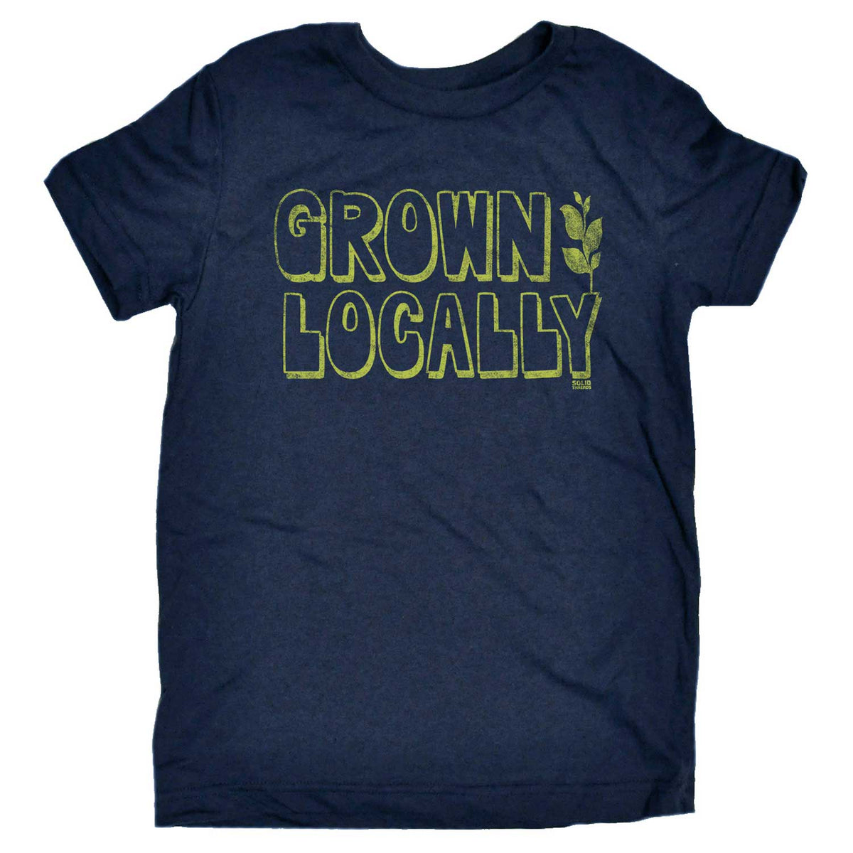 Kids Grown Locally Cool Organic Farming Graphic T-Shirt | Retro Farm to Table Tee | Solid Threads
