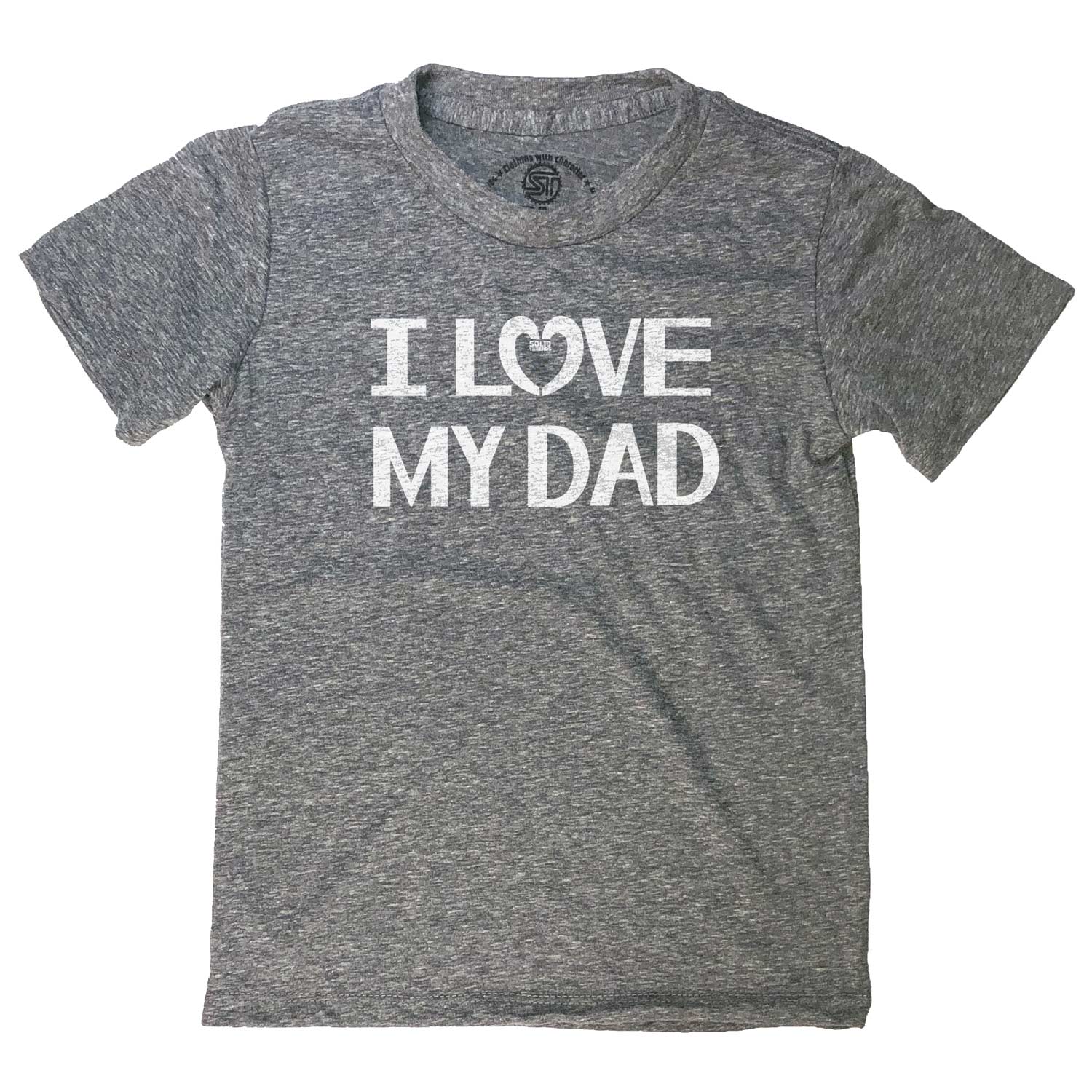 Kid I Love My Dad Cute New Parents Graphic Tee | Retro Father's Day T-shirt for Kids | Solid Threads