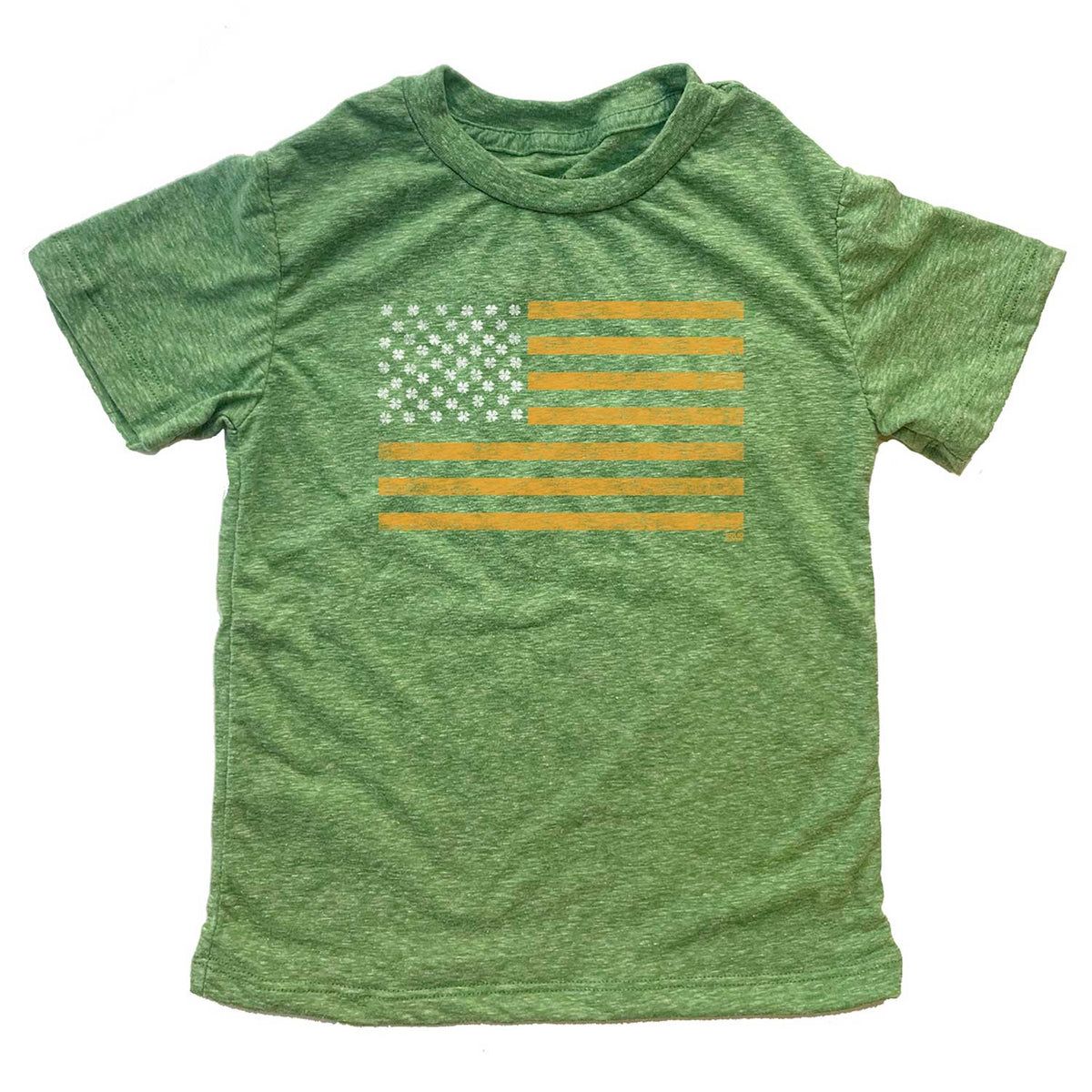 Kid&#39;s Irish American Retro St. Paddy&#39;s Graphic Tee | Cool Shamrock T-shirt for Youth | Solid Threads