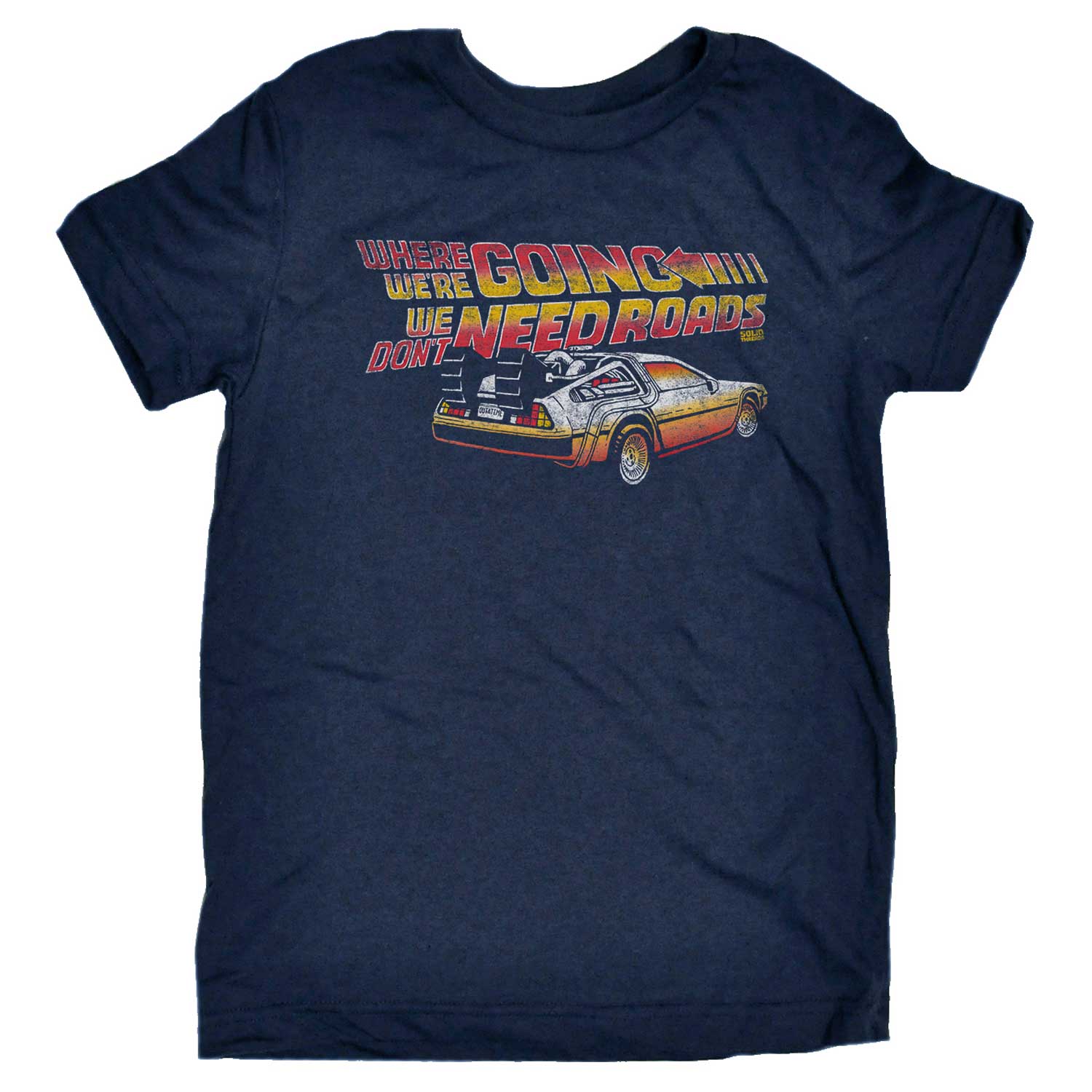 Kid's Need Roads Retro Back to the Future Graphic Tee | Cute 80s Movie Youth T-shirt | Solid Threads