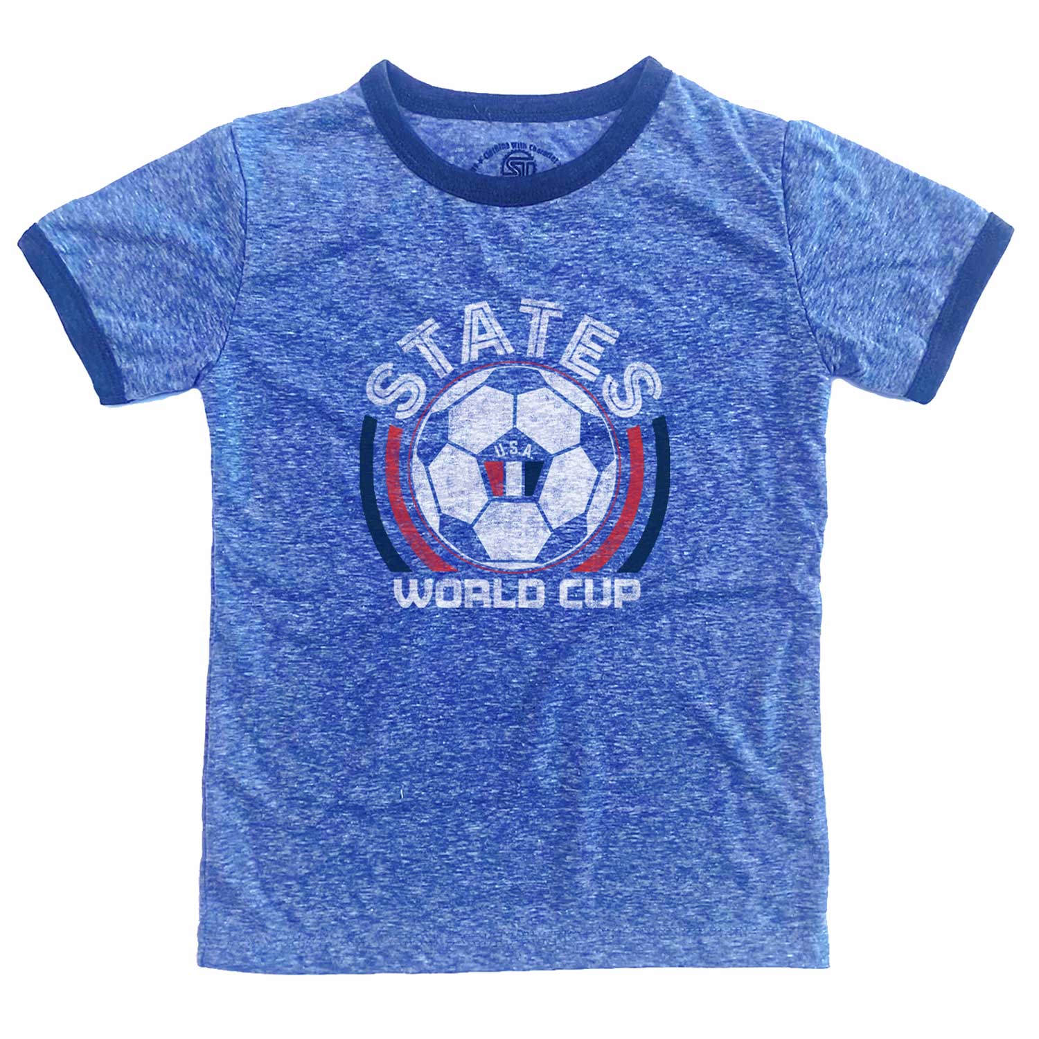 Kids US National Soccer Team Cool Football Graphic T-Shirt | Retro FIFA Tee | Solid Threads