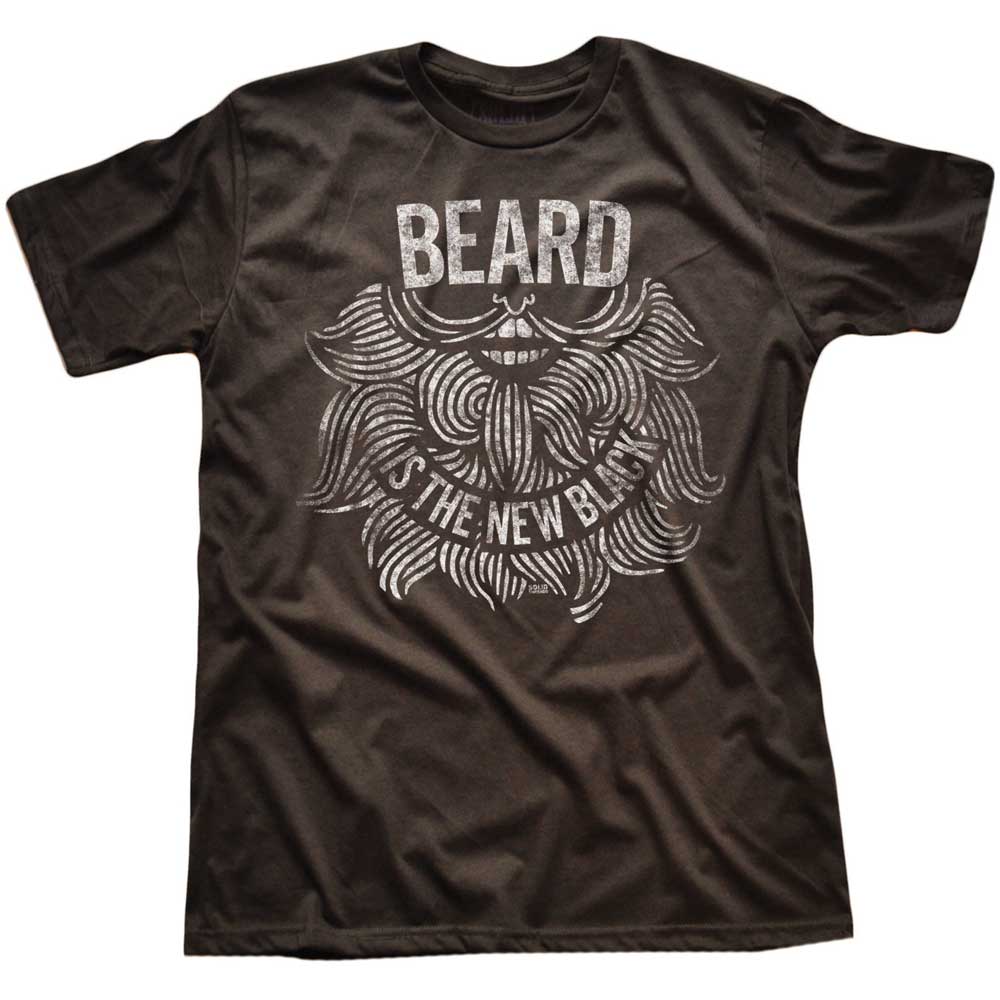 Men's Beard Is The New Black Vintage Blackwash Graphic T-Shirt | Funny Hipster Tee | Solid Threads