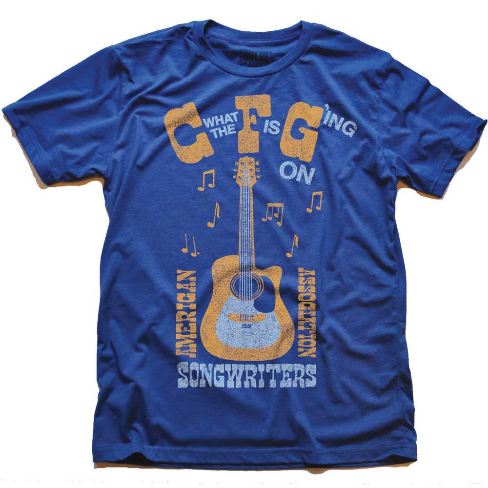 Men&#39;s C&#39;-What-The-&#39;F&#39;-Is-G&#39;Ing-On Vintage Graphic T-Shirt | Funny Music Tee | Solid Threads