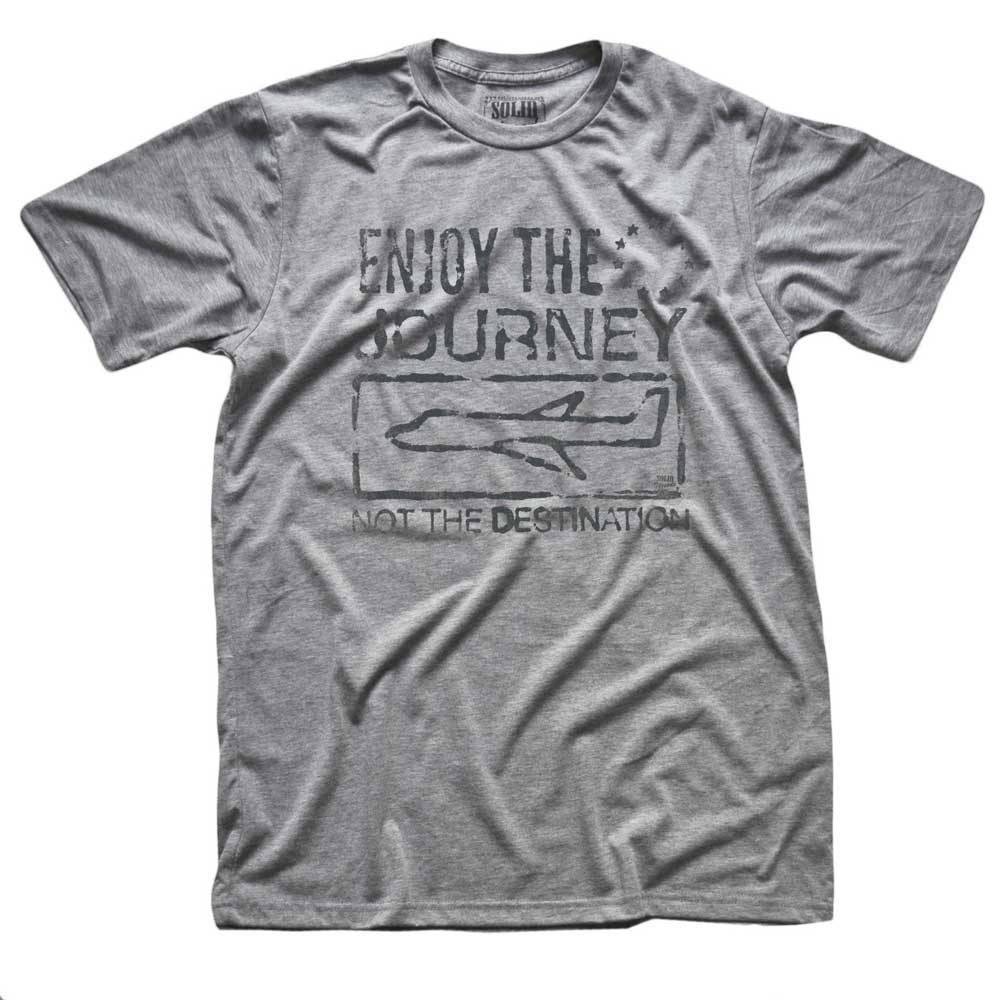Men's The Journey Not Destination Cool Graphic T-Shirt | Vintage Travel Soft Tee | Solid Threads