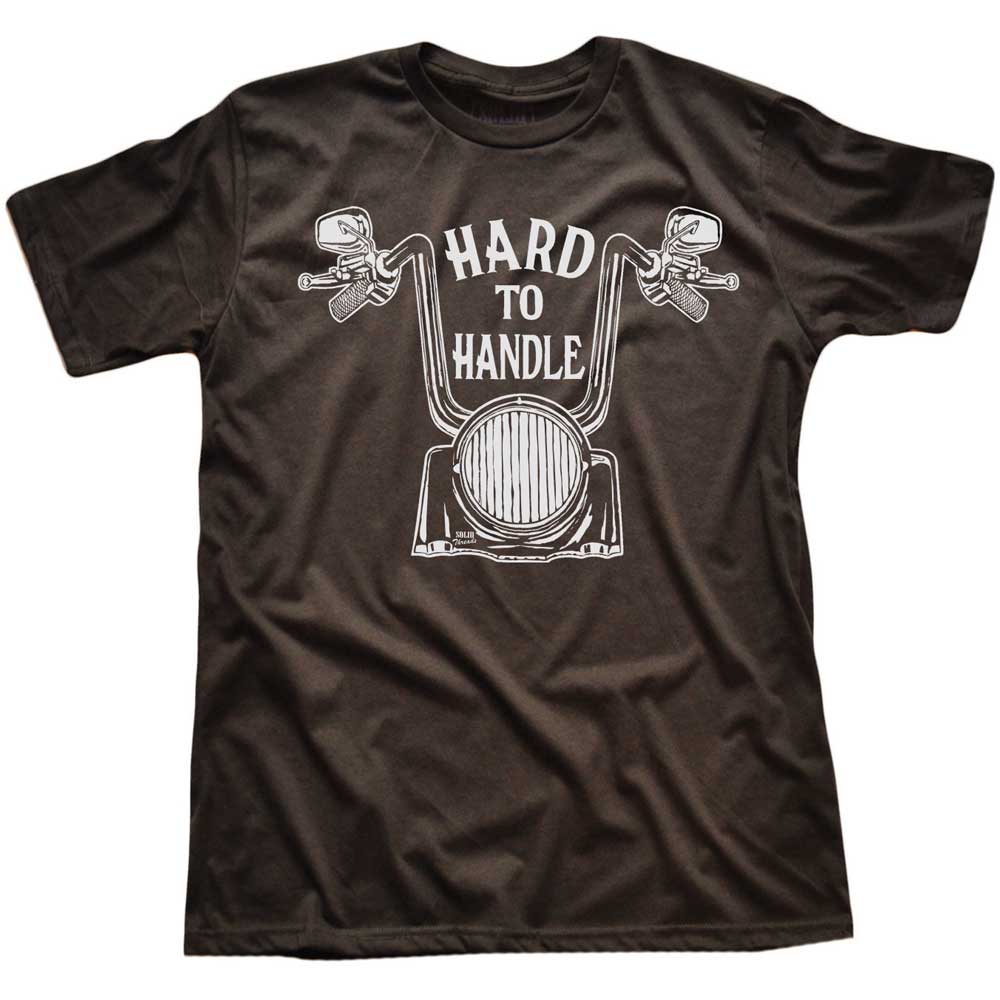 Men's Hard to Handle Vintage Blackwash T-shirt | Cool Motorcycle Graphic Tee | Solid Threads