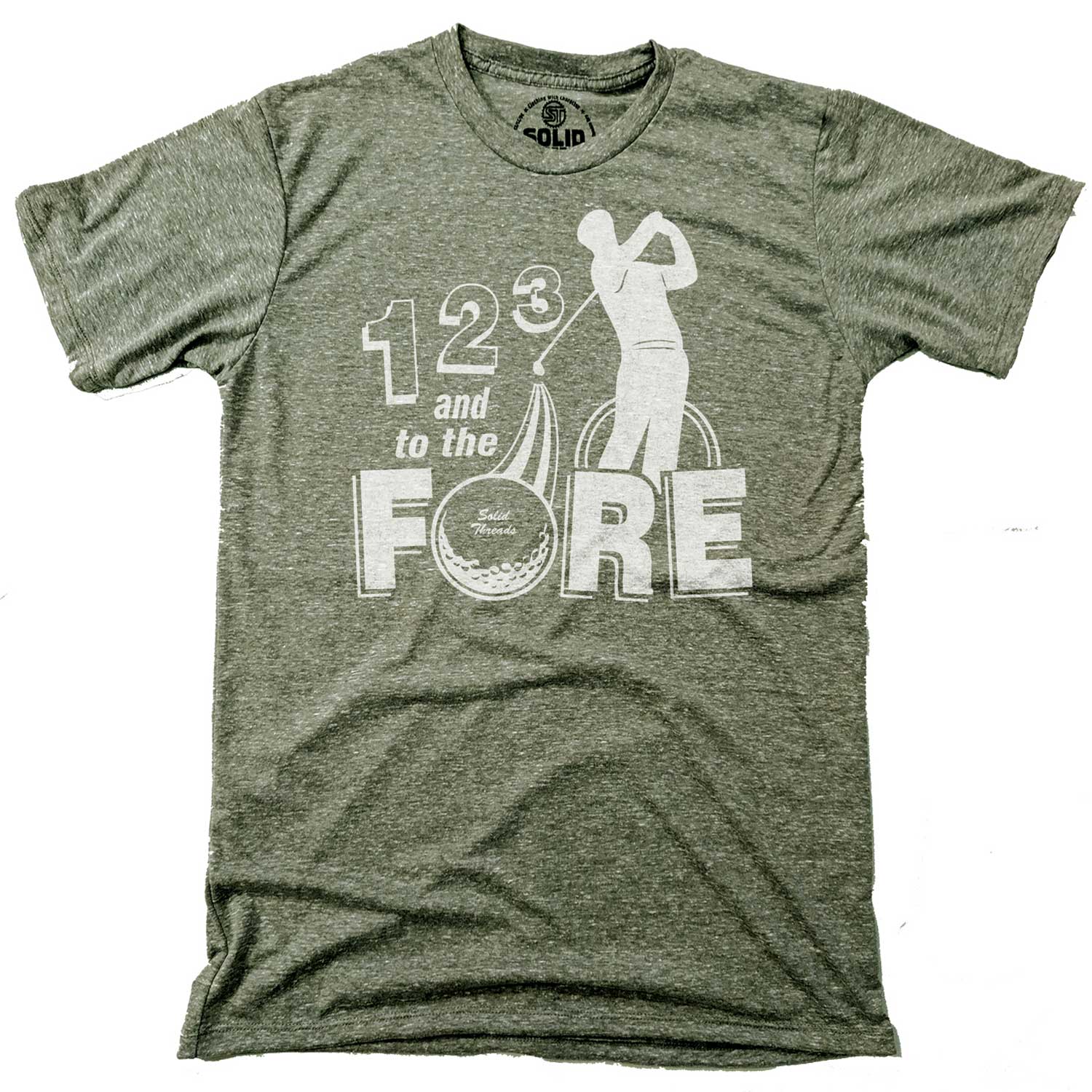 Men’s 1, 2, 3, Fore Vintage Sports Graphic Tee | Funny Golf Course T-shirt | Solid Threads