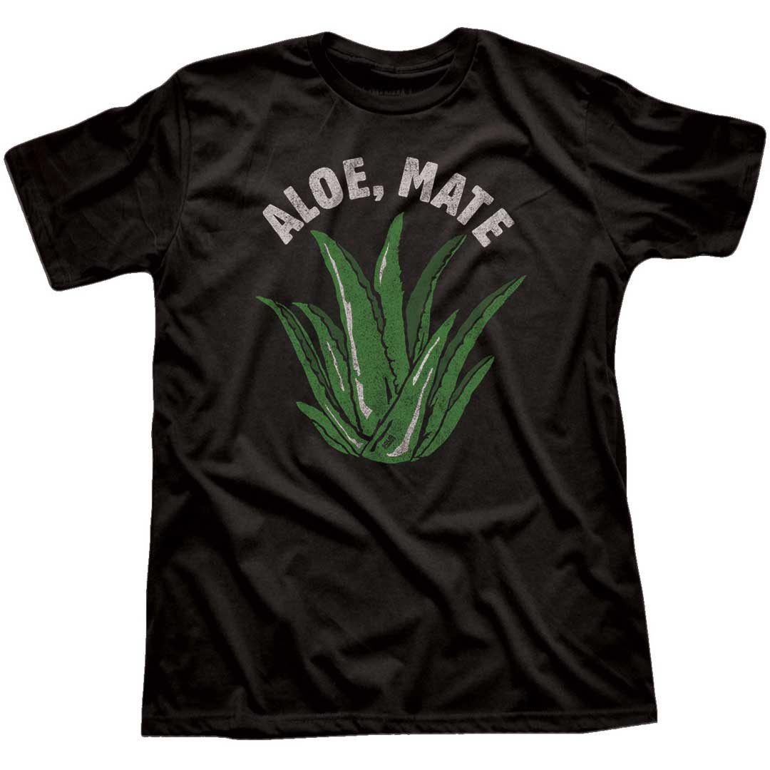 Men&#39;s Aloe, Mate Vintage Graphic T-Shirt | Funny Medicinal Plant Tee | Solid Threads