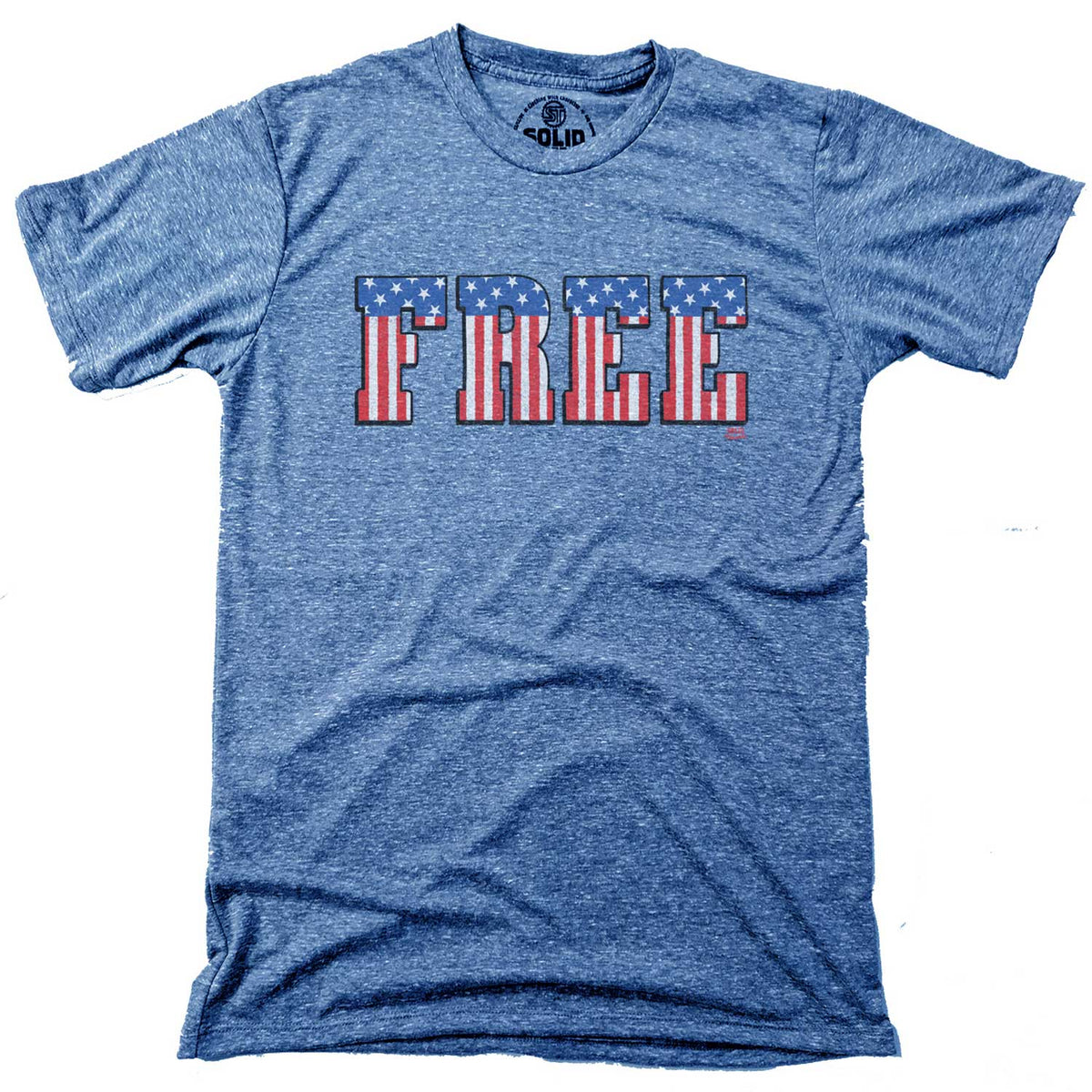 Men&#39;s America Free Cool Patriotism Graphic T-Shirt | Vintage Fourth of July Tee | Solid Threads