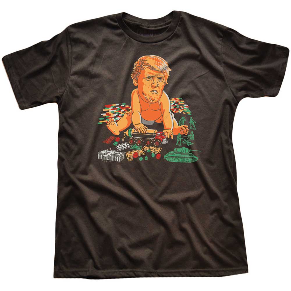 Men's Baby Trump Vintage Graphic T-Shirt | Funny Corrupt Politician Blackwash Tee | Solid Threads