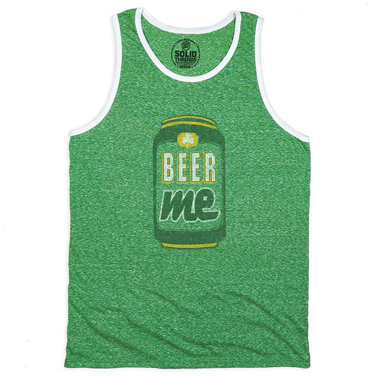 Men&#39;s Beer Me Vintage Graphic Tank Top | Funny Drinking T-shirt | Solid Threads