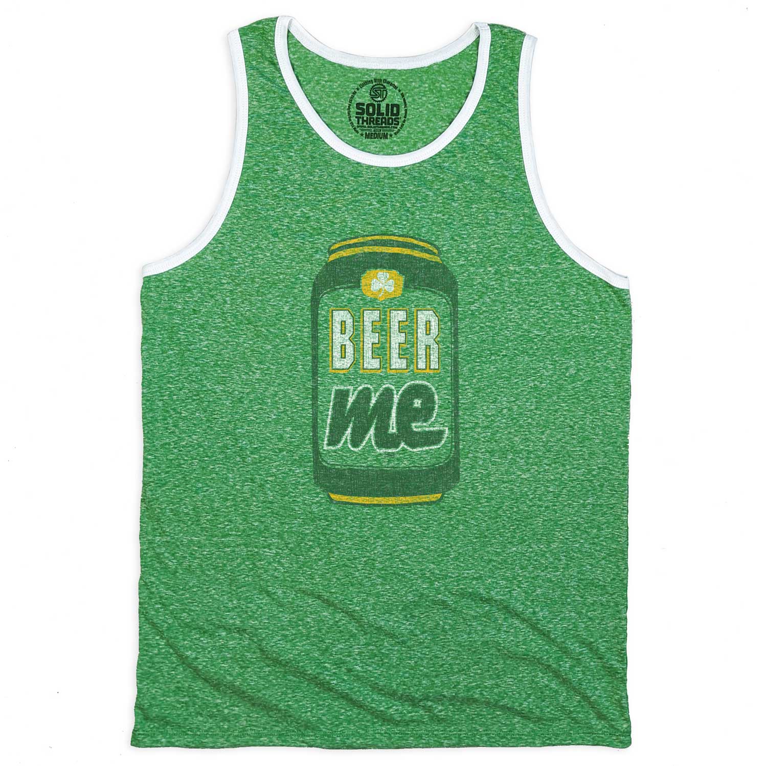 Men's Beer Me Vintage Graphic Tank Top | Funny Drinking T-shirt | Solid Threads