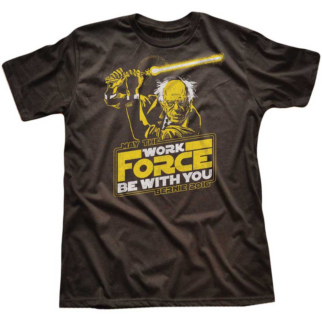 Men's May The Workforce Be With You Vintage T-Shirt | Retro Star Wars Graphic Tee | Solid Threads