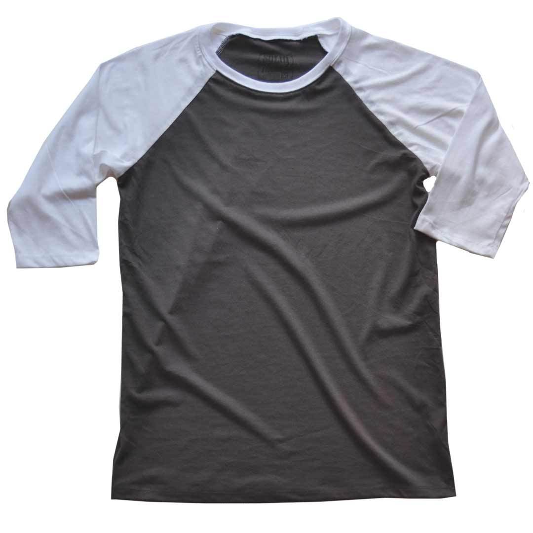 Men's Solid Threads Raglan Baseball White/Kelly T-shirt