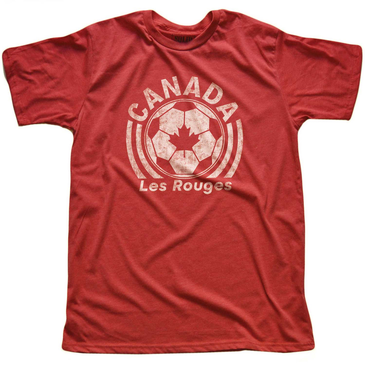 Men&#39;s Canada National Soccer Team Cool Graphic T-Shirt | Vintage FIFA World Cup Tee | Solid Threads