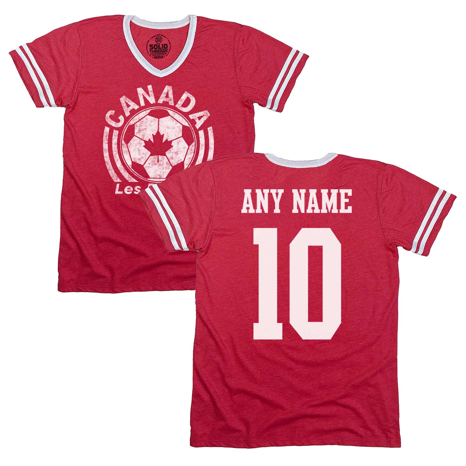 Canada National Soccer Team Ringer V-Neck T-Shirt