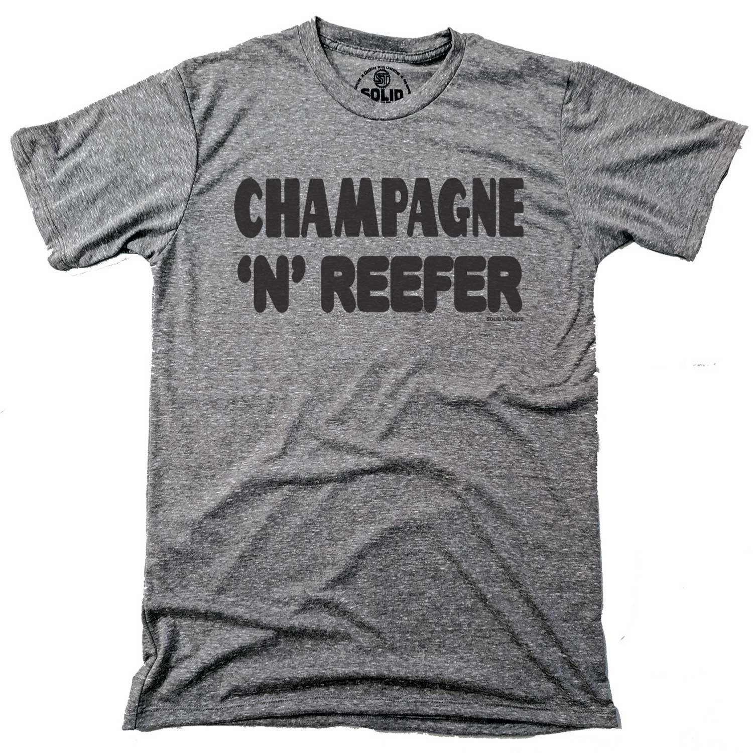 Men's Champagne & Reefer Cool Party Graphic T-Shirt | Vintage Celebration Tee | Solid Threads