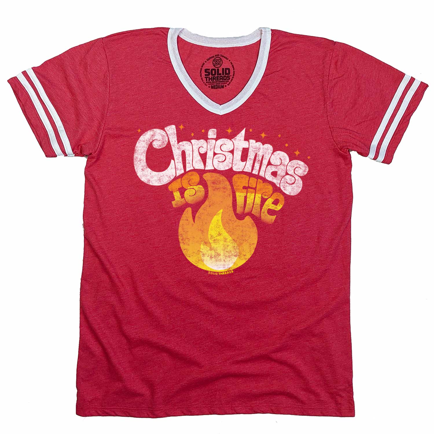 Christmas is Fire V-Neck Tee