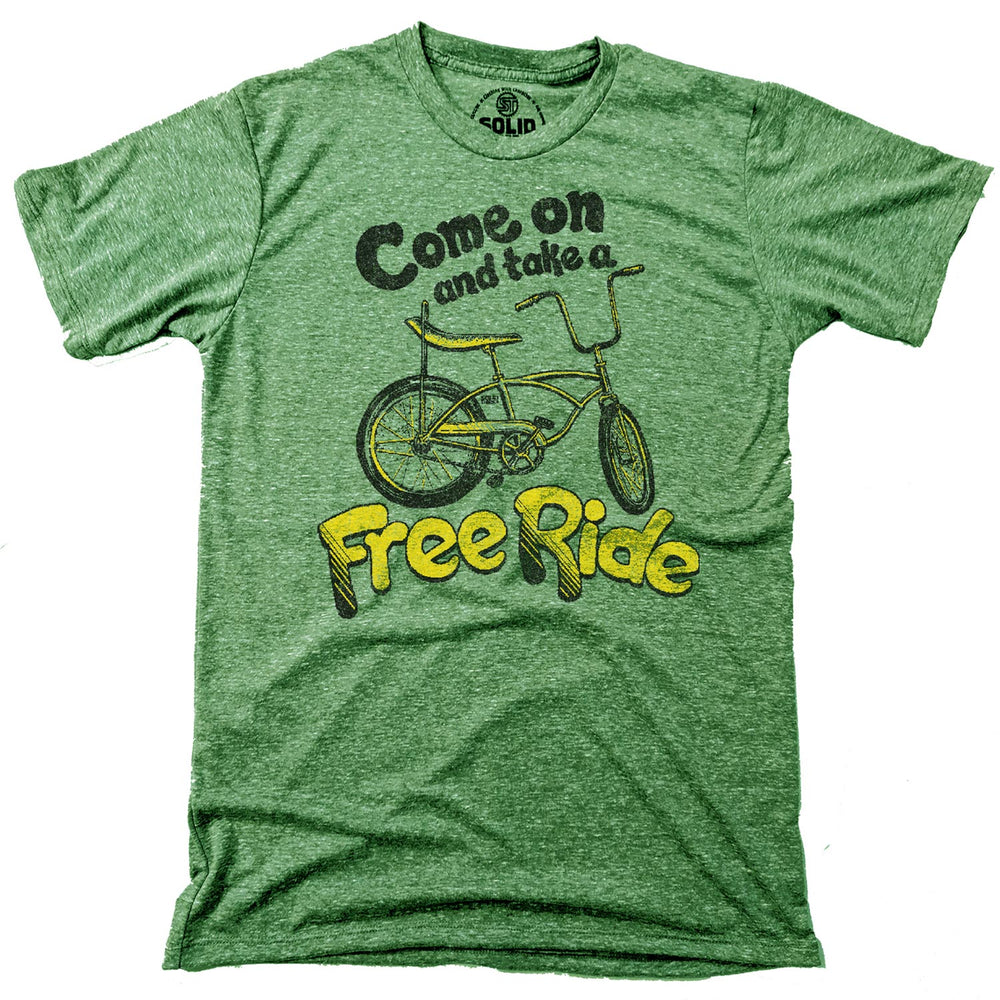 Come On Take A Free Ride Vintage Graphic T-Shirt | Funny Bicycle Tee ...