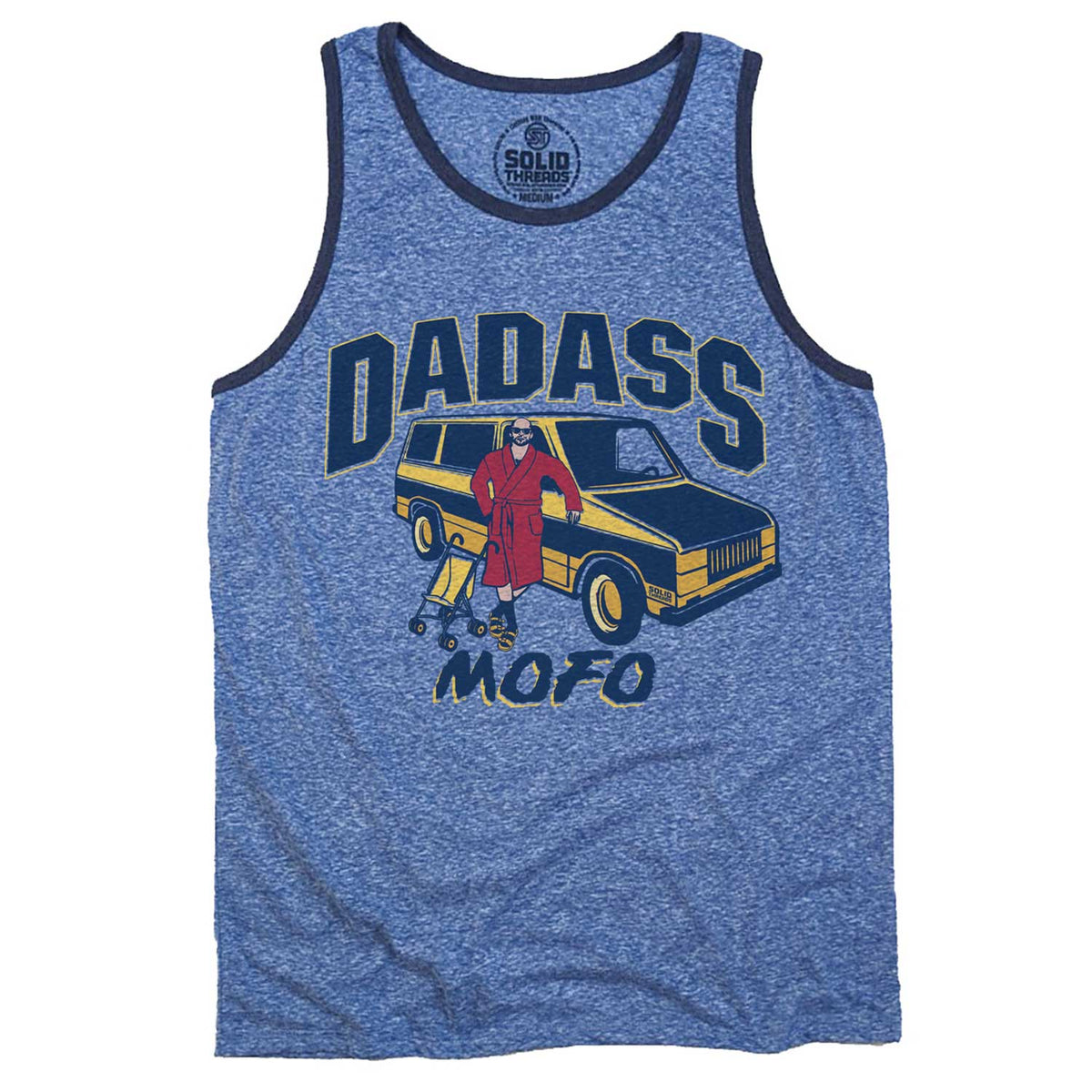 Men&#39;s Dadass Vintage Graphic Tank Top | Funny Dad T-shirt | Solid Threads