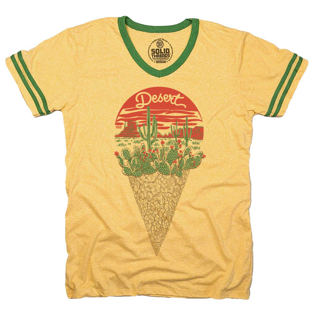 Men's Desert Vintage Graphic V-Neck Tee | Funny Retro Ice Cream T