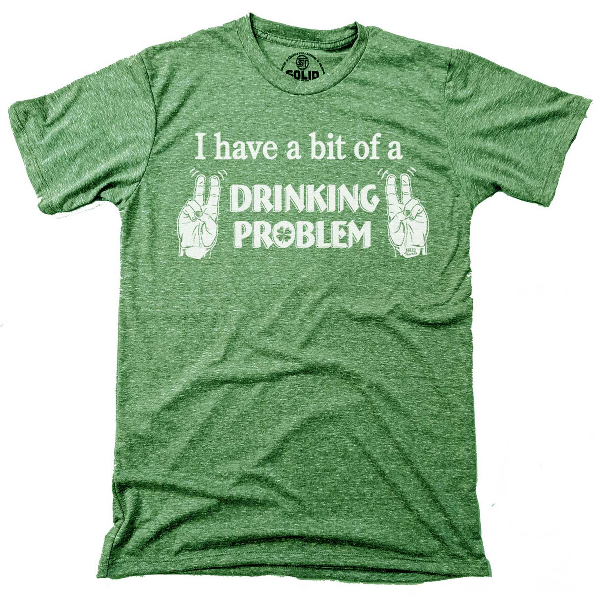 Vintage Drinker Not a Fighter Funny St. Paddy's Drinking Graphic Tee -  Solid Threads