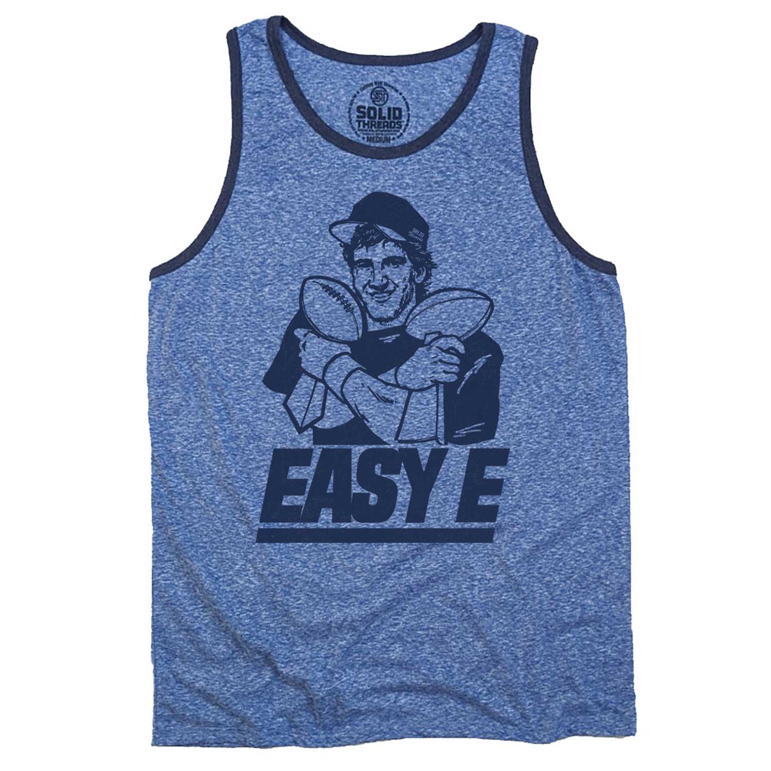 Men's Easy E Vintage Graphic Tank Top | Cool Eli Manning T-shirt | Solid Threads