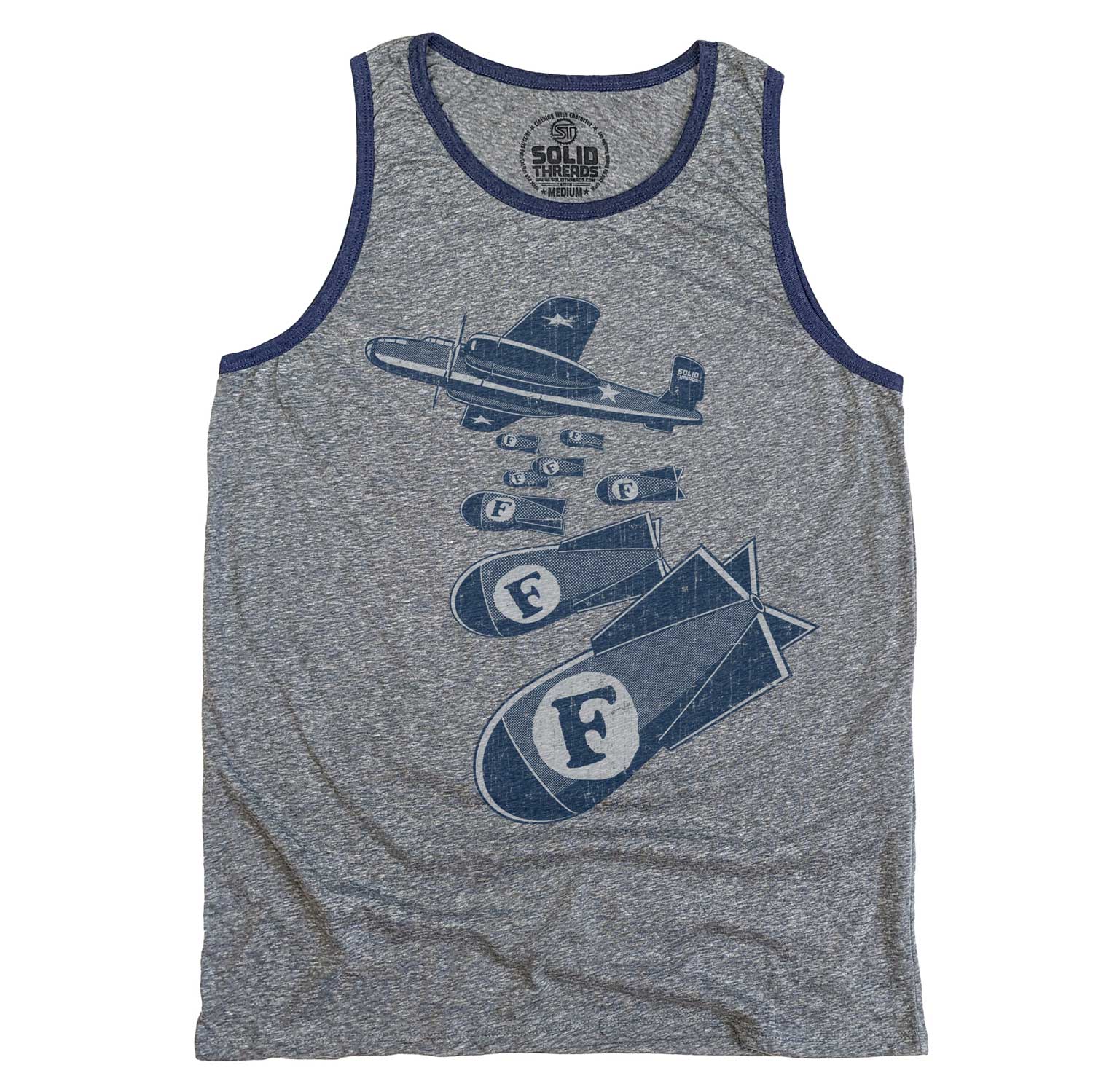 Men's F-Bombs Vintage Graphic Tank Top | Funny Swearing T-shirt | Solid Threads