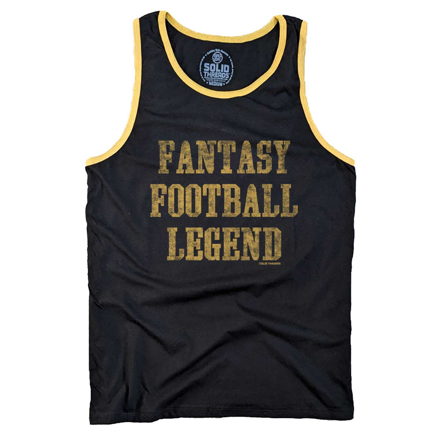 Men’s Fantasy Football Legend Vintage Graphic Tank Top | Funny Sports T-shirt | Solid Threads