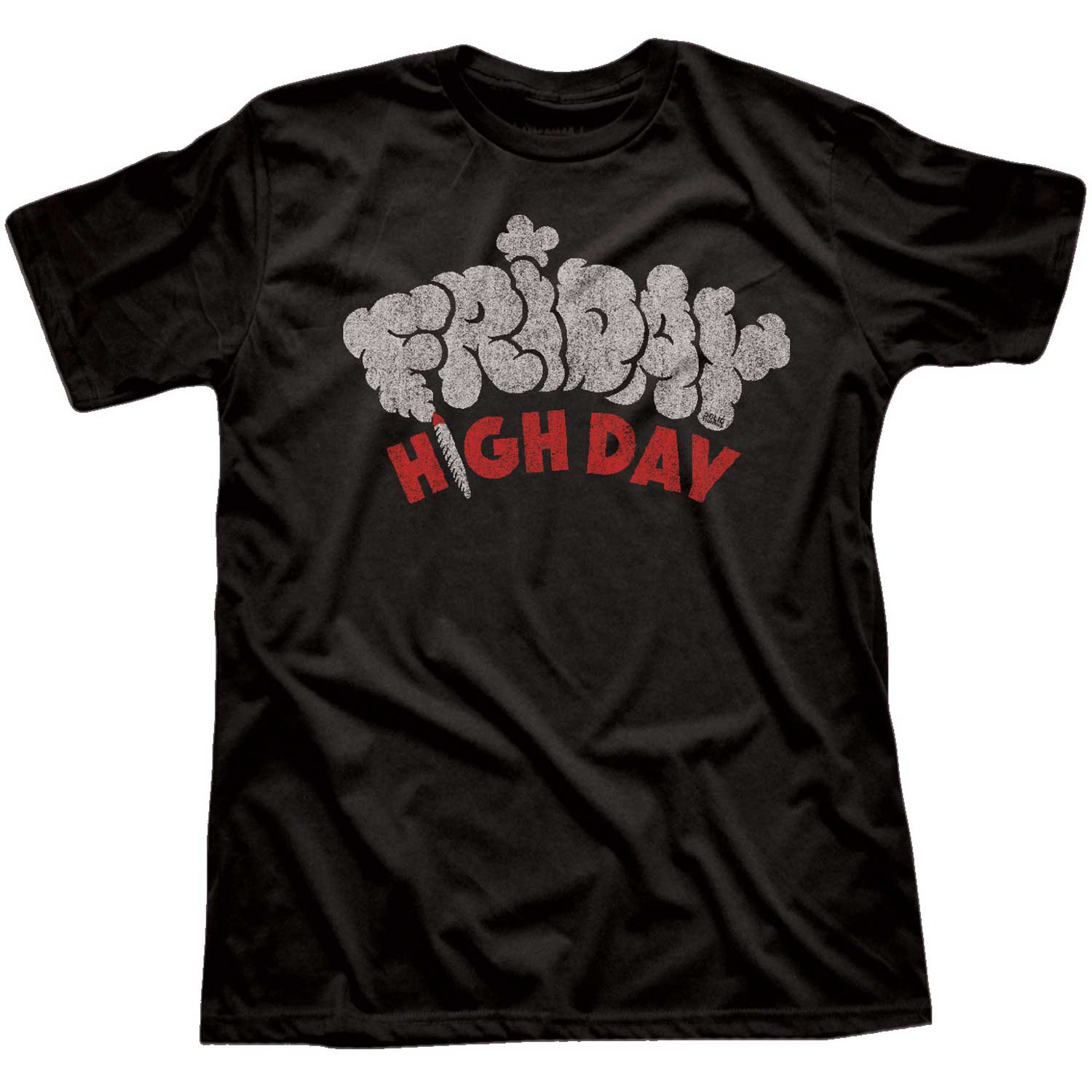 Men's Friday High Day Funny 420 Graphic T-Shirt | Vintage Marijuana Tee | Solid Threads