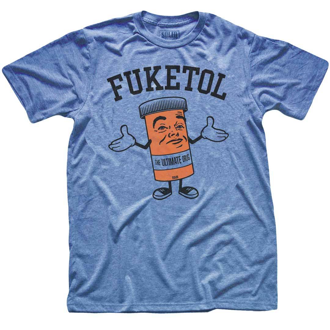 Men's Fuketol Festival Graphic Tee | Retro Pill Bottle Partying T-shirt | Solid Threads