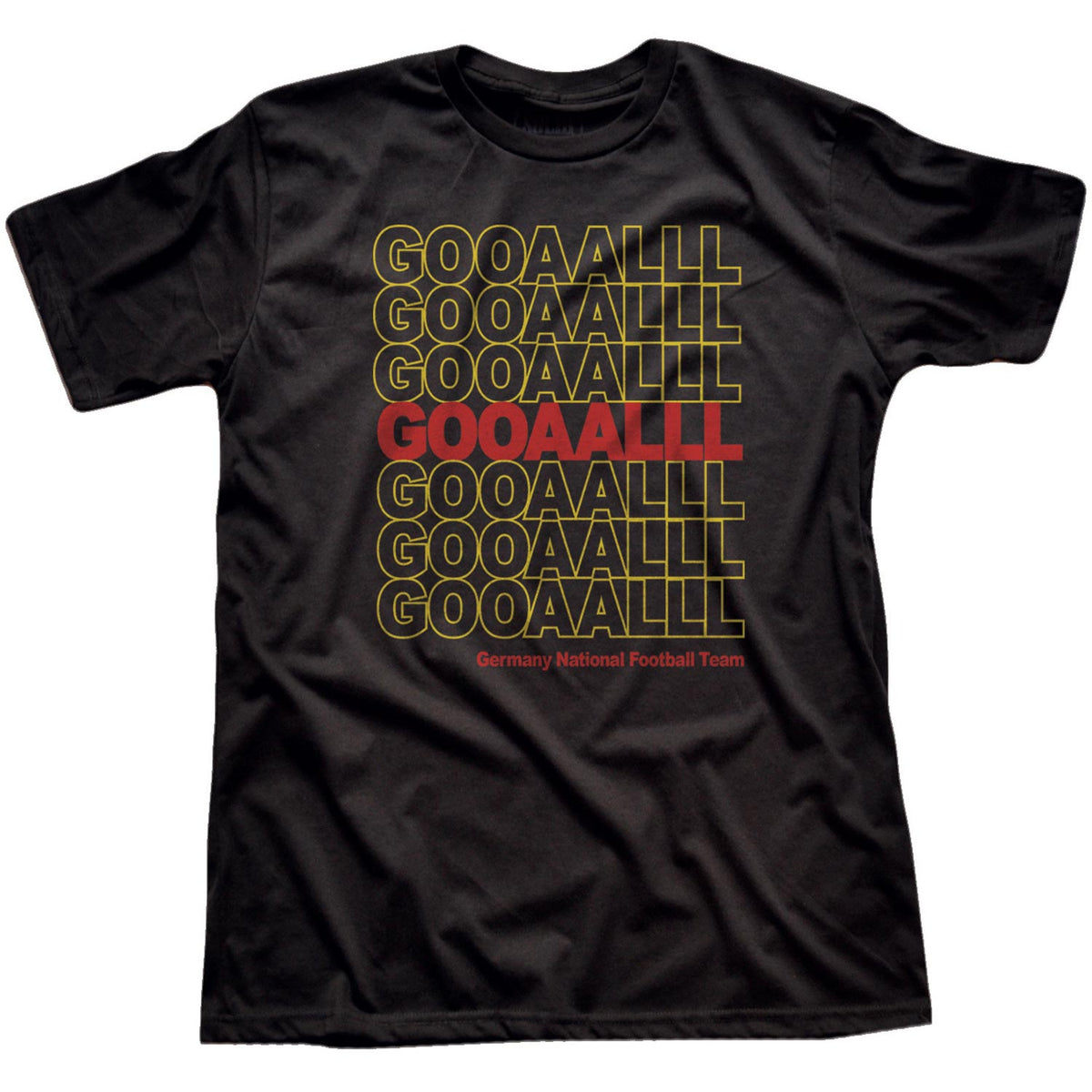 Men&#39;s Germany Soccer Gooaalll Cool Graphic T-Shirt | Vintage Deutschland Futbol Tee | Solid Threads