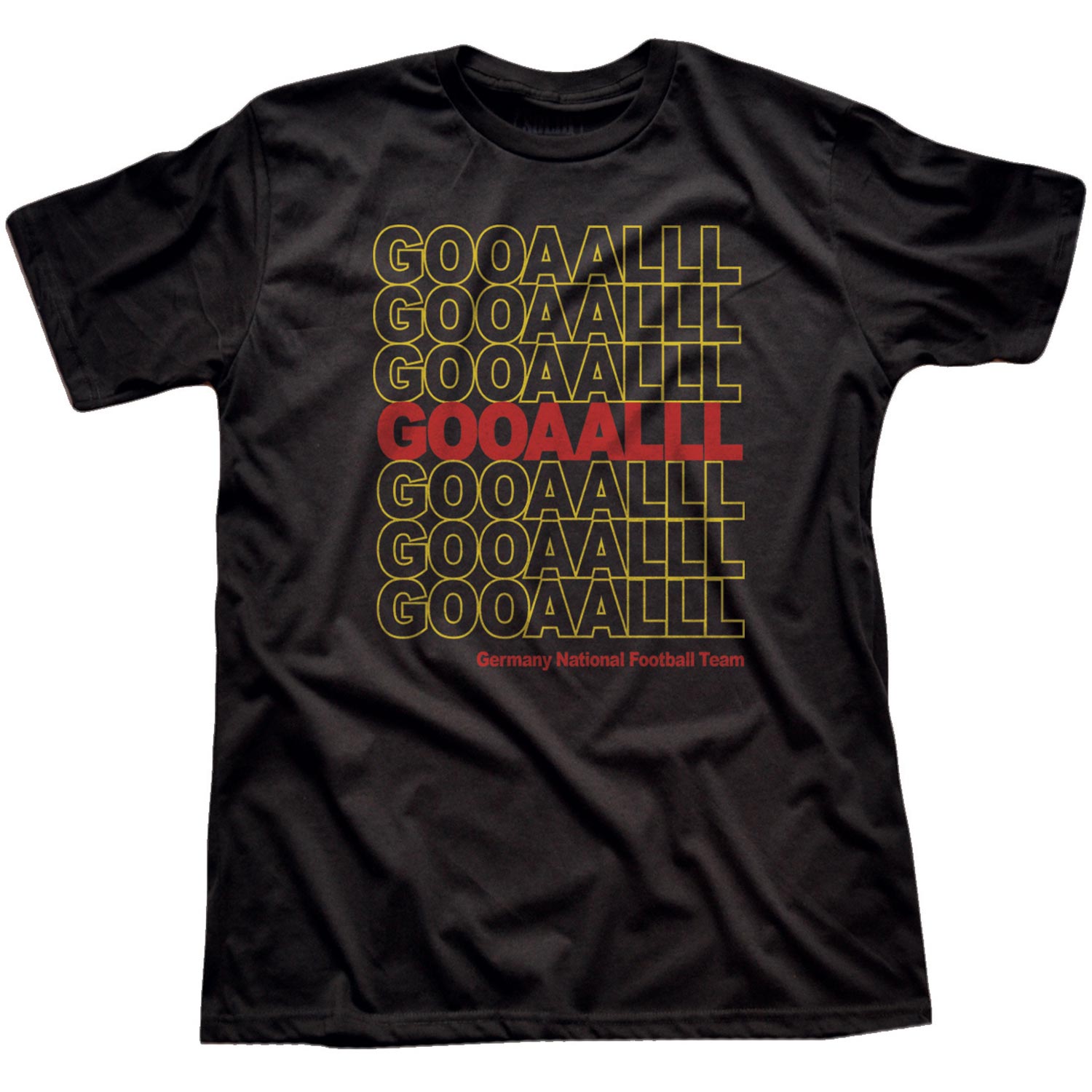 Men's Germany Soccer Gooaalll Cool Graphic T-Shirt | Vintage Deutschland Futbol Tee | Solid Threads
