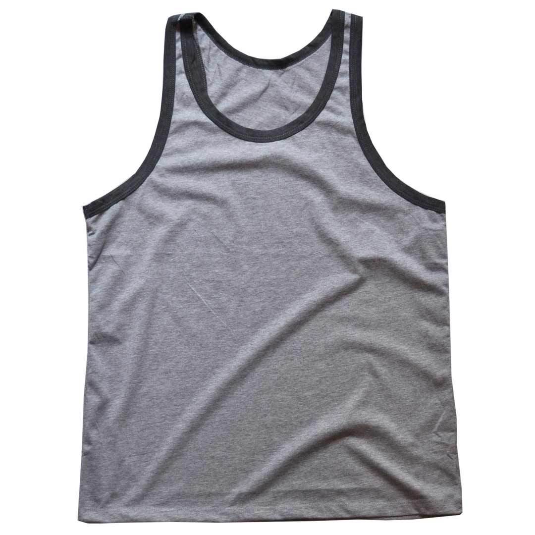 Men's Solid Threads Grey/Charcoal Tank Top