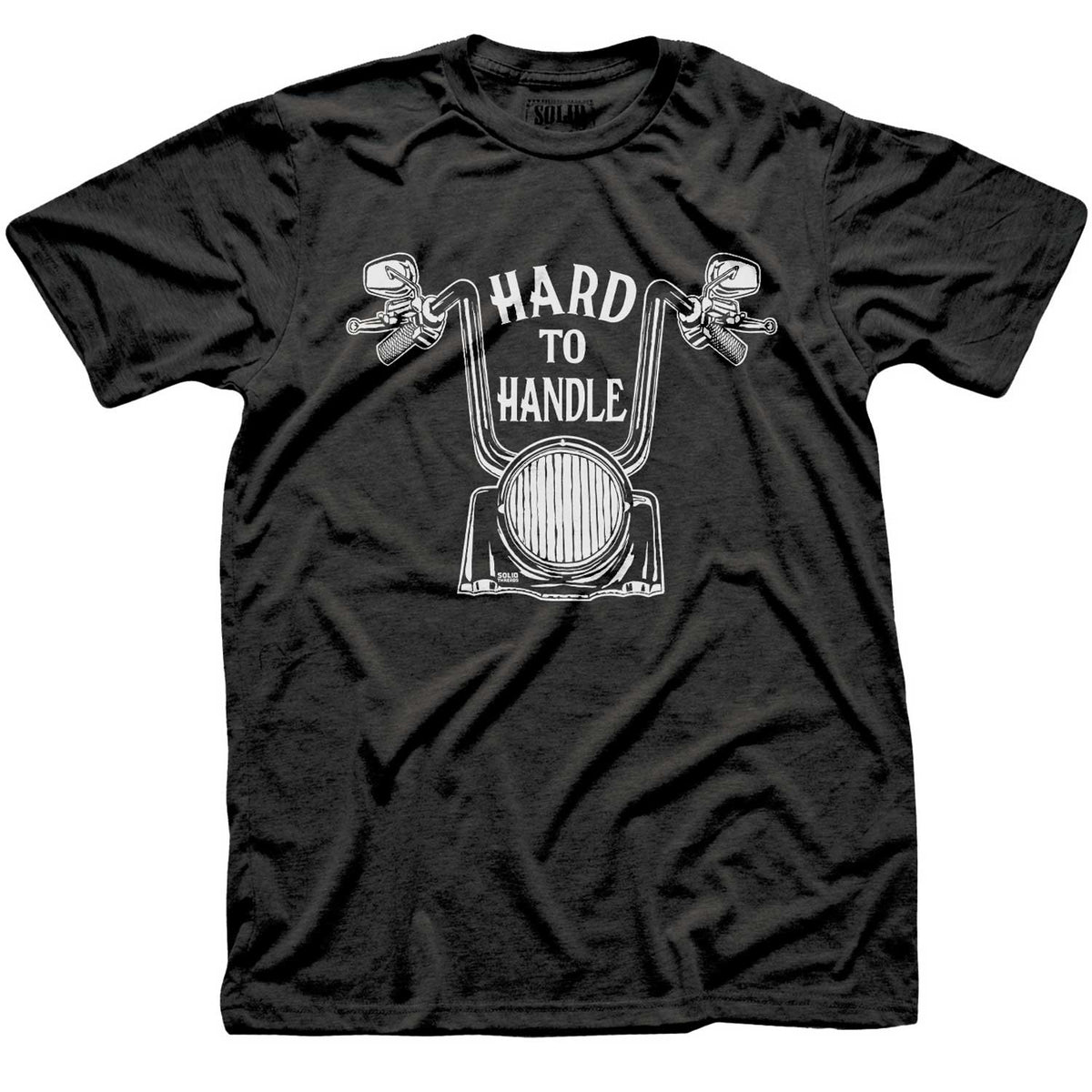 Men&#39;s Hard To Handle Cool Graphic T-Shirt | Vintage Bicycle Dark Charcoal Tee | Solid Threads