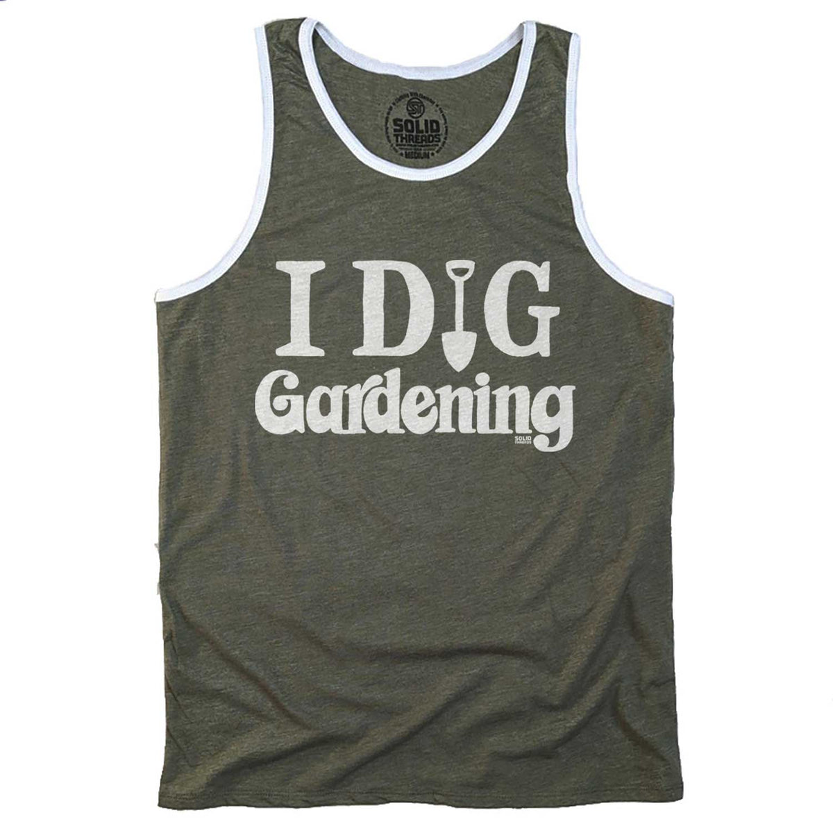 Men&#39;s I Dig Gardening Vintage Graphic Tank Top | Retro Garden T-shirt | Solid Threads